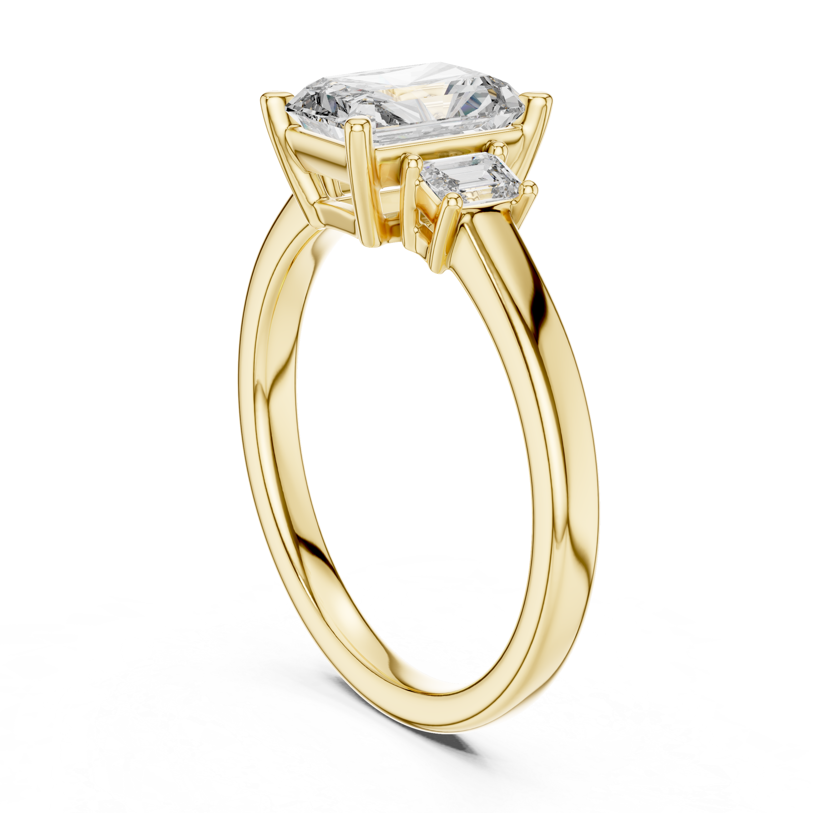 Radiant And Emerald Cut Brilliant Moissanite VVS1 Eternity Engagement Ring