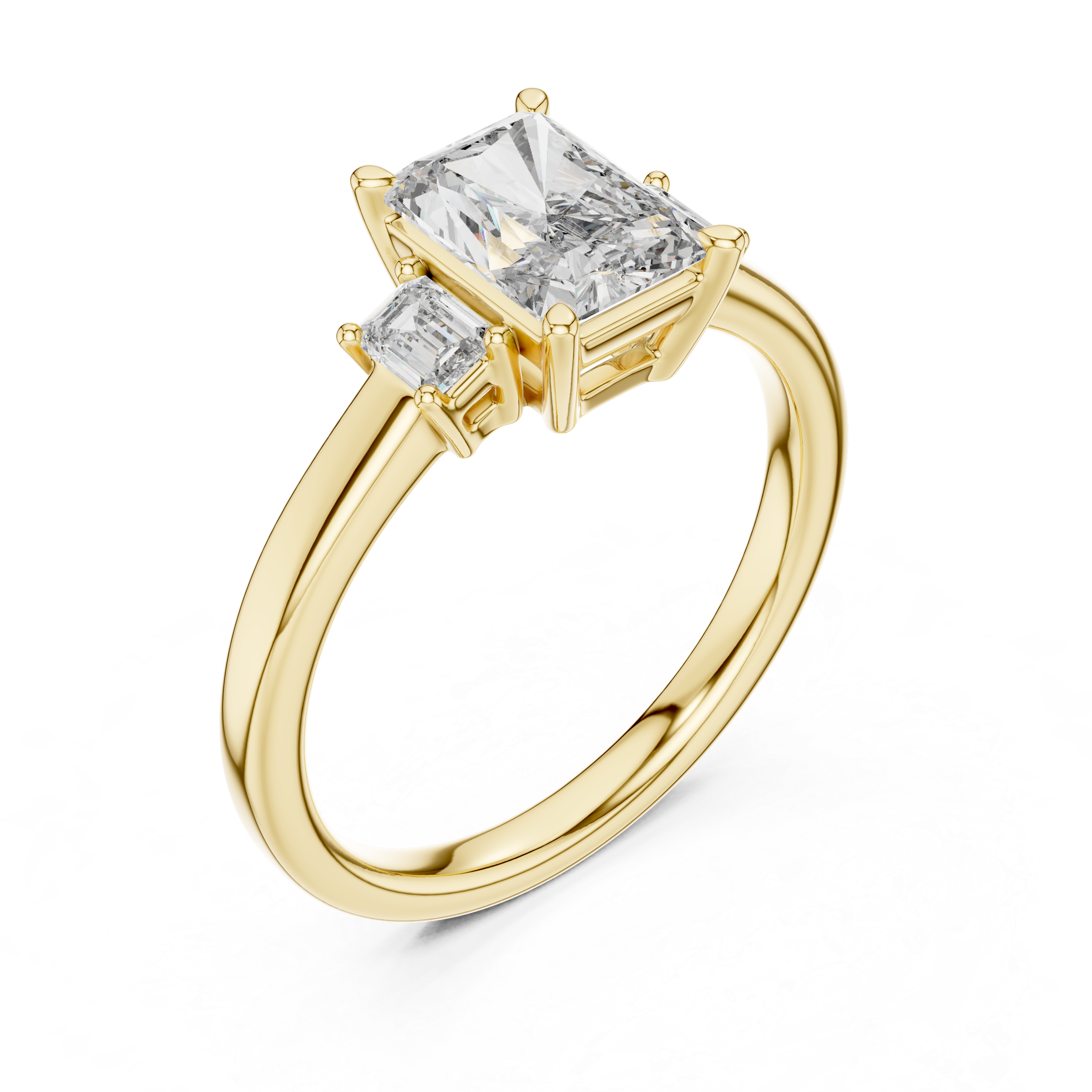 Radiant And Emerald Cut Brilliant Moissanite VVS1 Eternity Engagement Ring