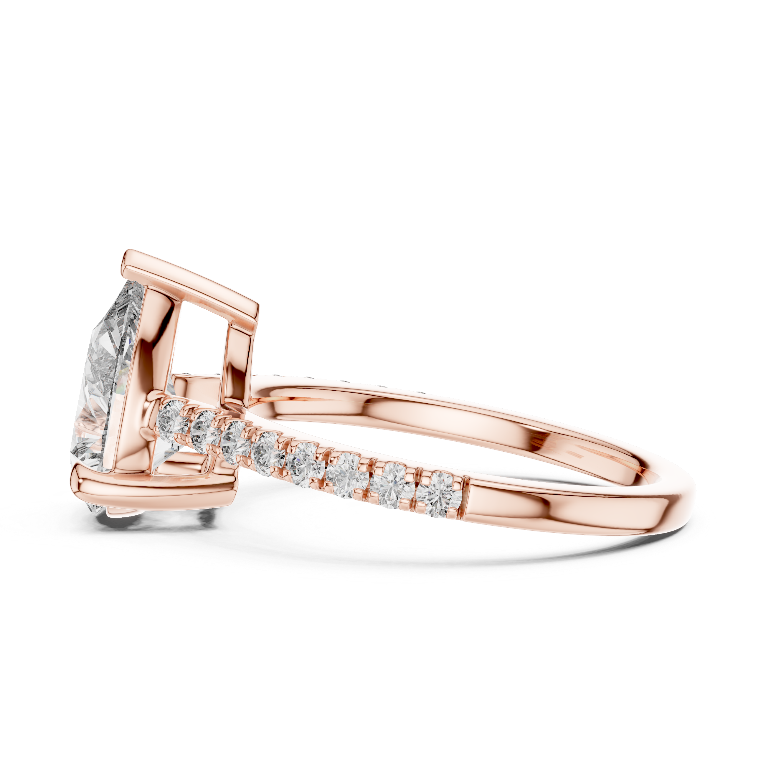 Pear And Round Cut Brilliant Moissanite VVS1 Eternity Engagement Ring