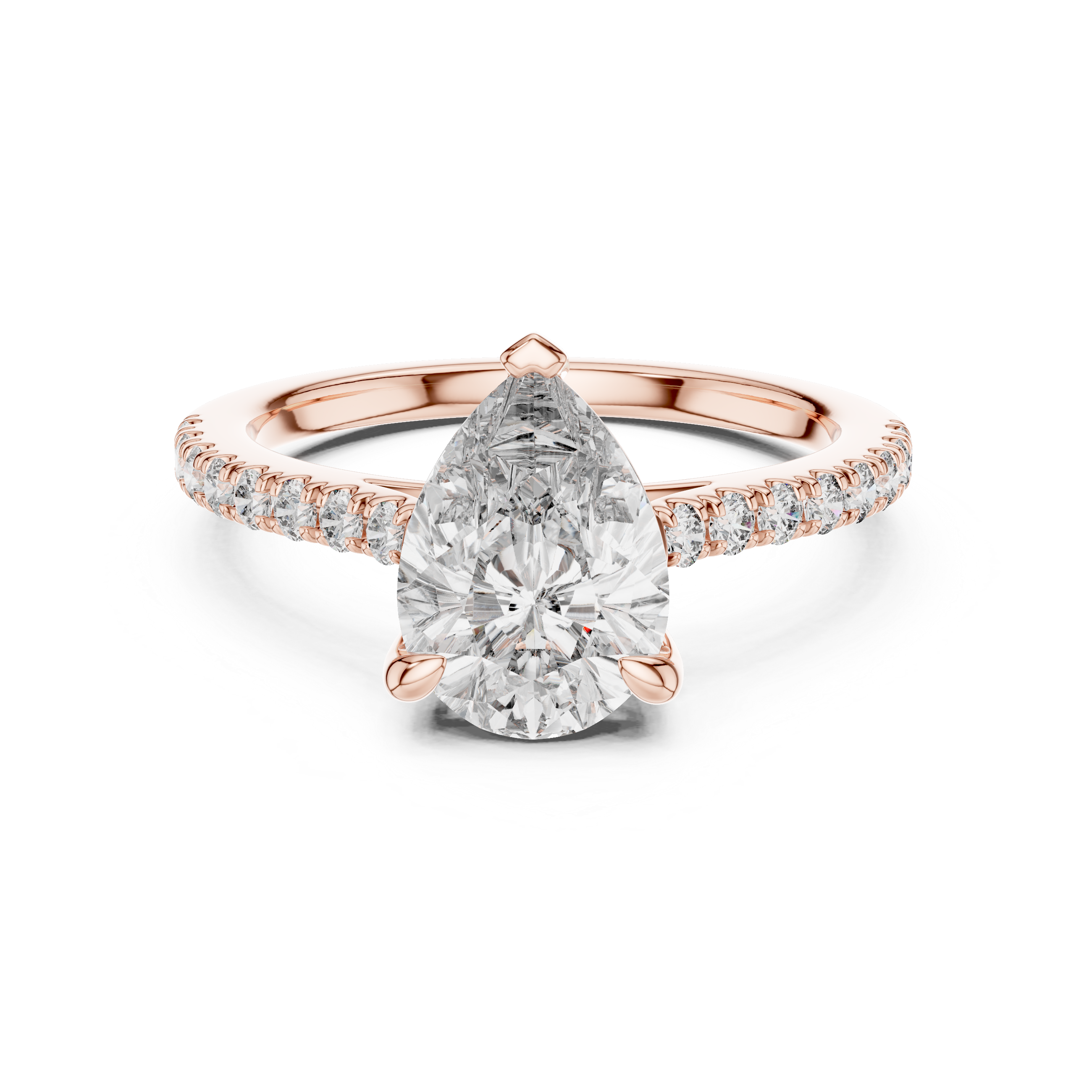 Pear And Round Cut Brilliant Moissanite VVS1 Eternity Engagement Ring