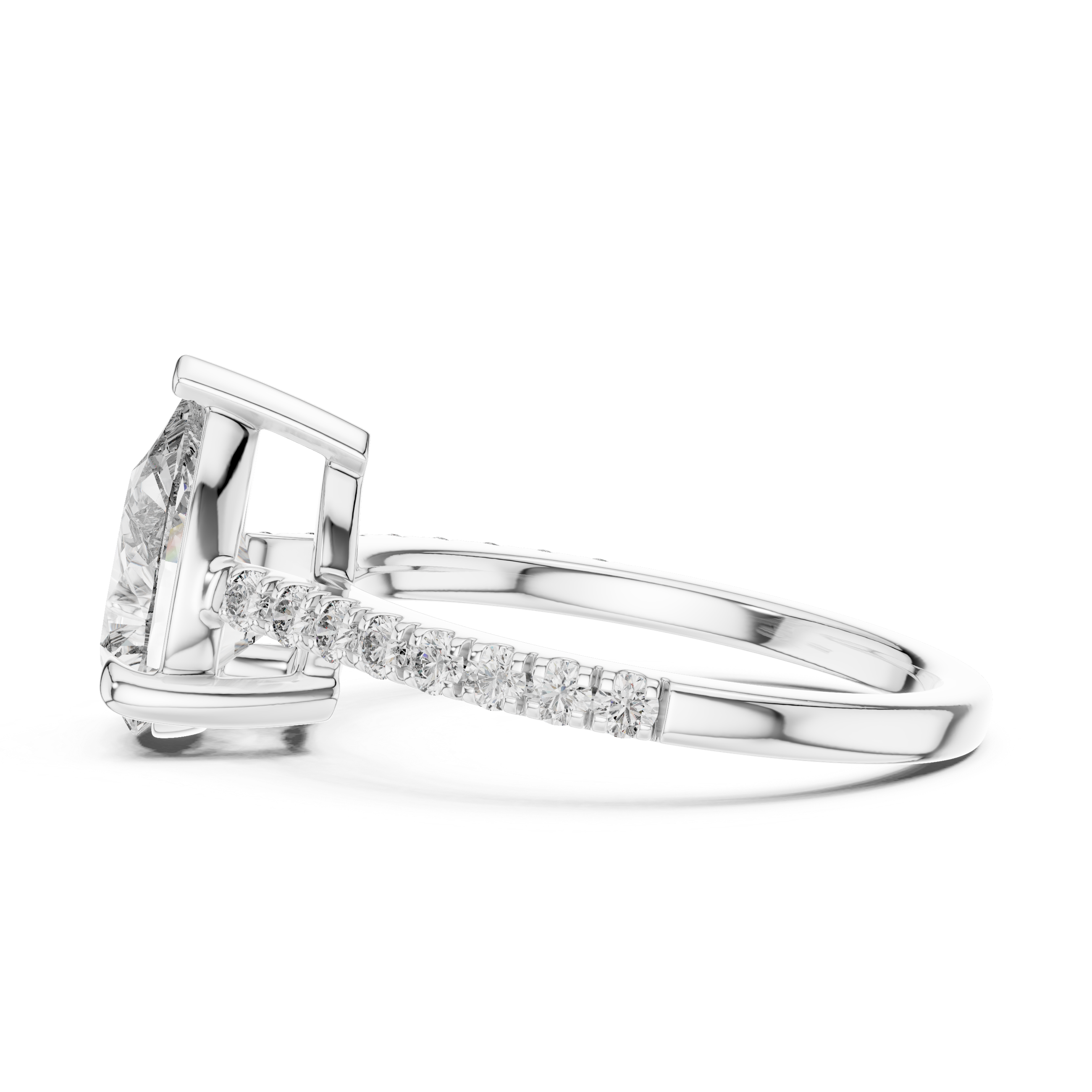 Pear And Round Cut Brilliant Moissanite VVS1 Eternity Engagement Ring
