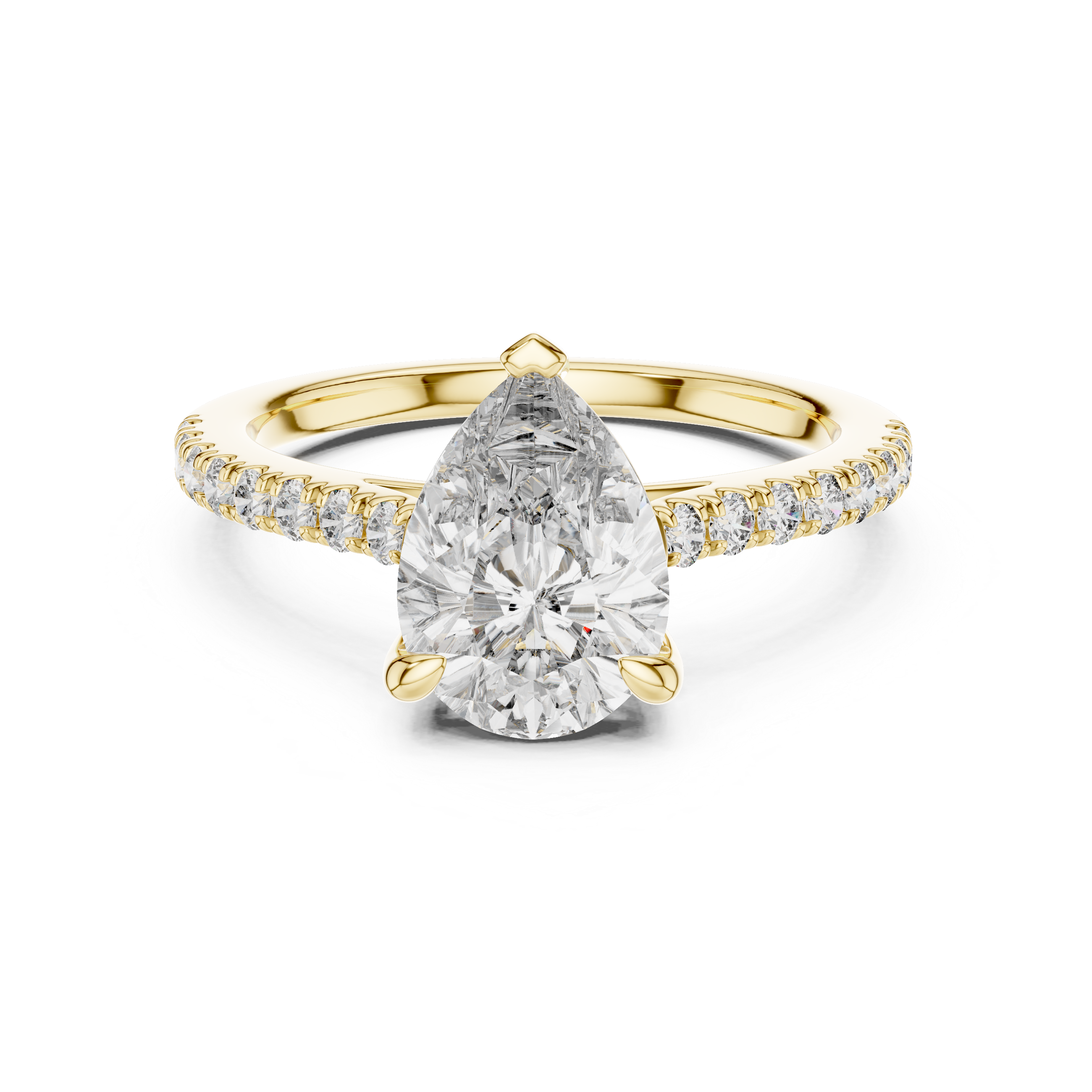 Pear And Round Cut Brilliant Moissanite VVS1 Eternity Engagement Ring
