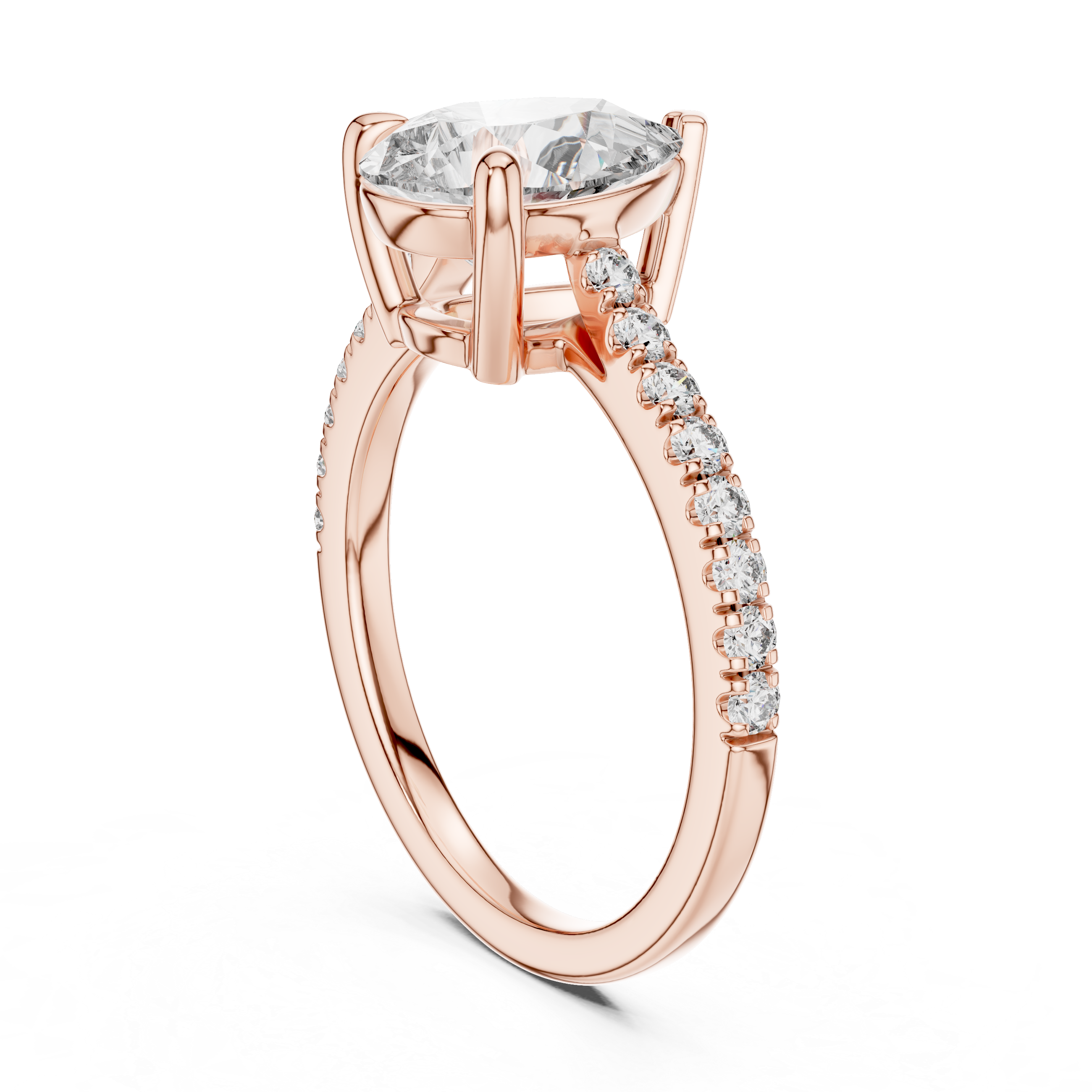 Pear And Round Cut Brilliant Moissanite VVS1 Eternity Engagement Ring
