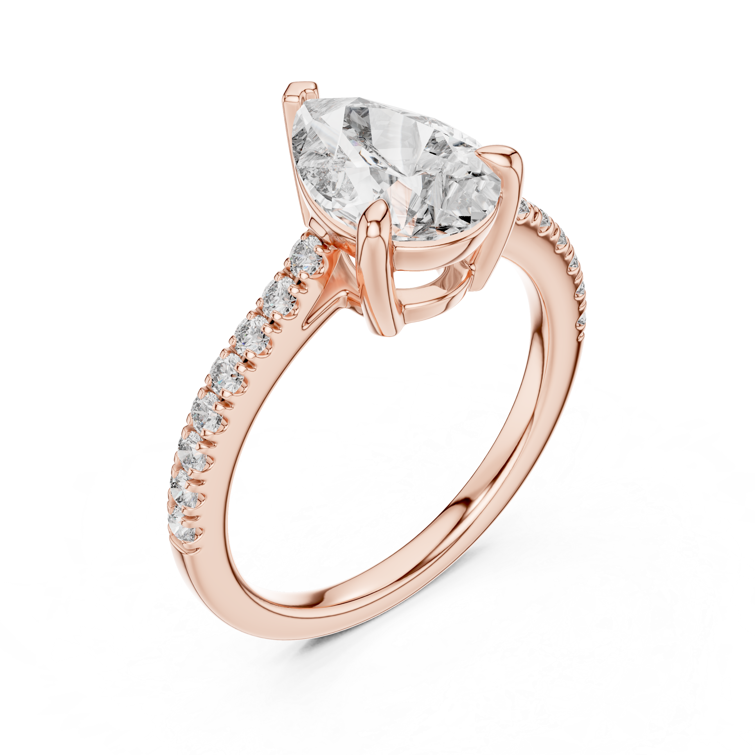 Pear And Round Cut Brilliant Moissanite VVS1 Eternity Engagement Ring
