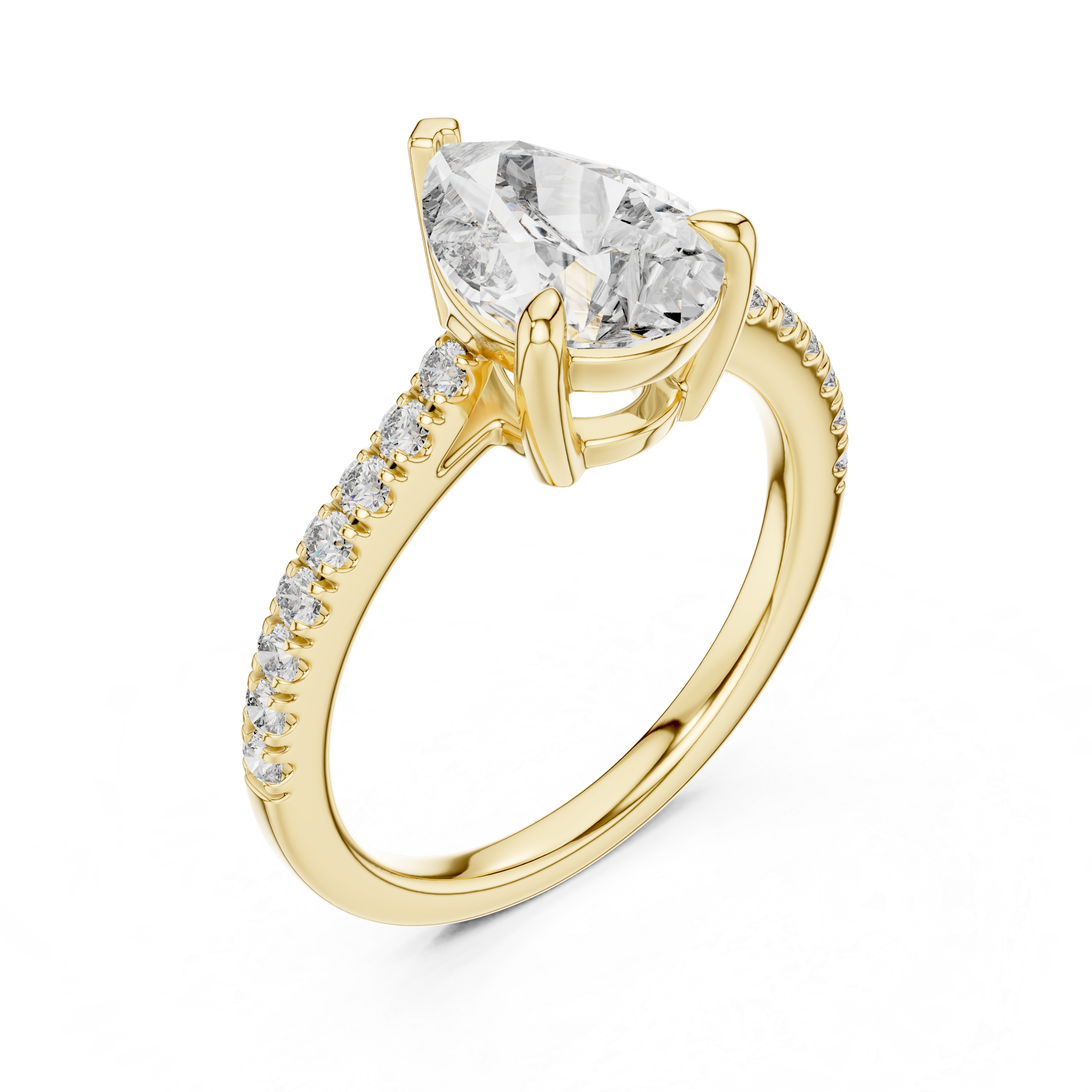 Pear And Round Cut Brilliant Moissanite VVS1 Eternity Engagement Ring