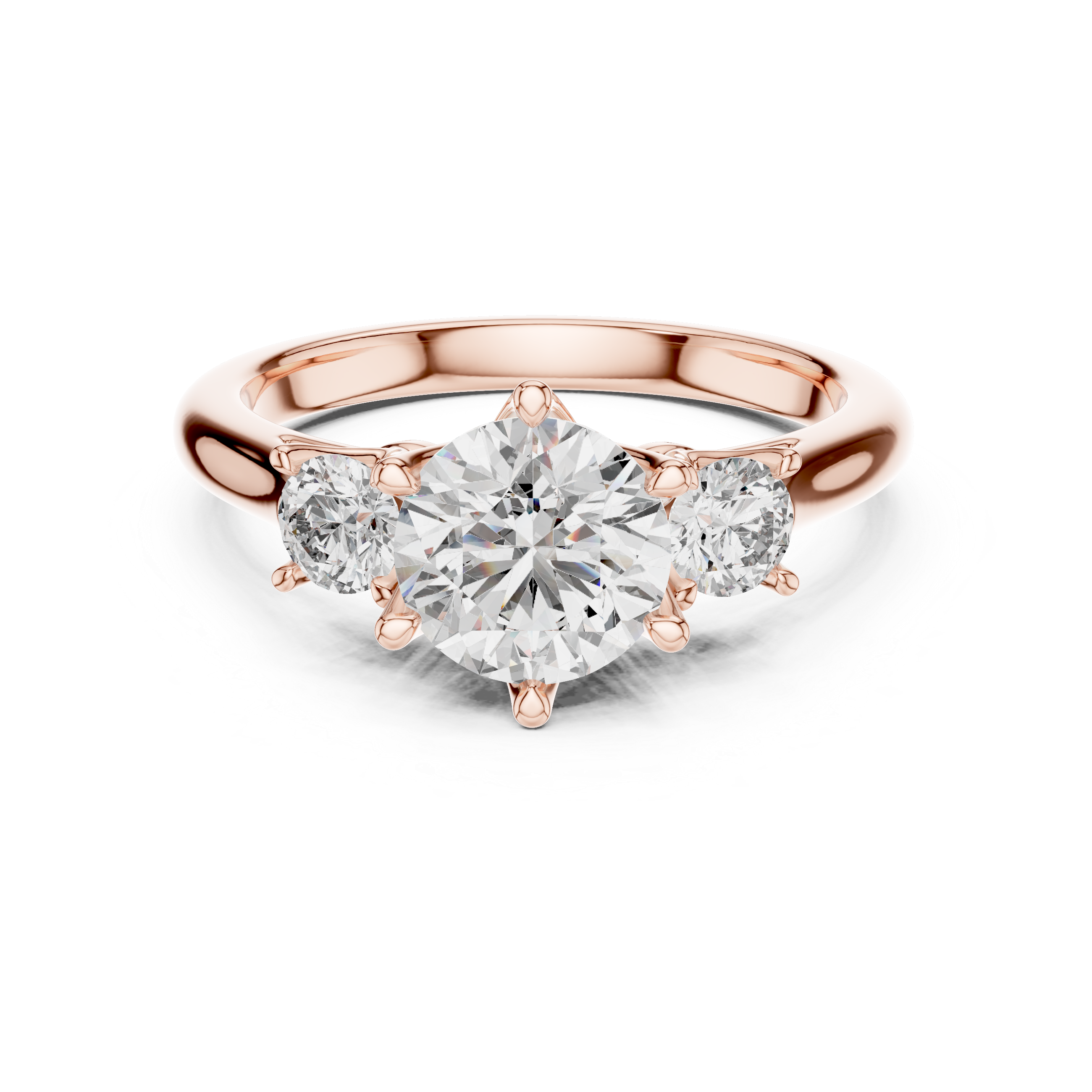 Round Cut Brilliant Moissanite VVS1 Eternity Engagement Ring
