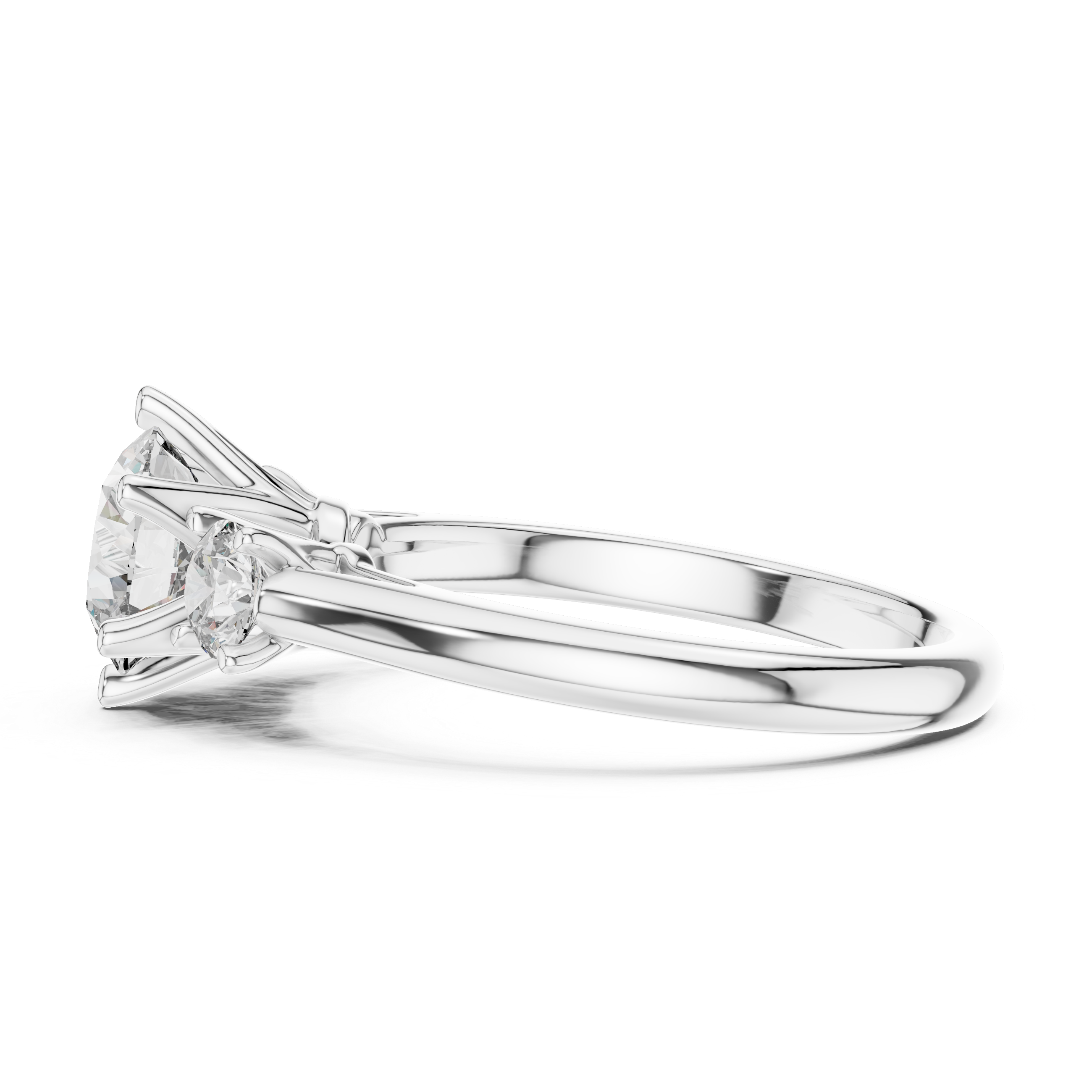 Round Cut Brilliant Moissanite VVS1 Eternity Engagement Ring