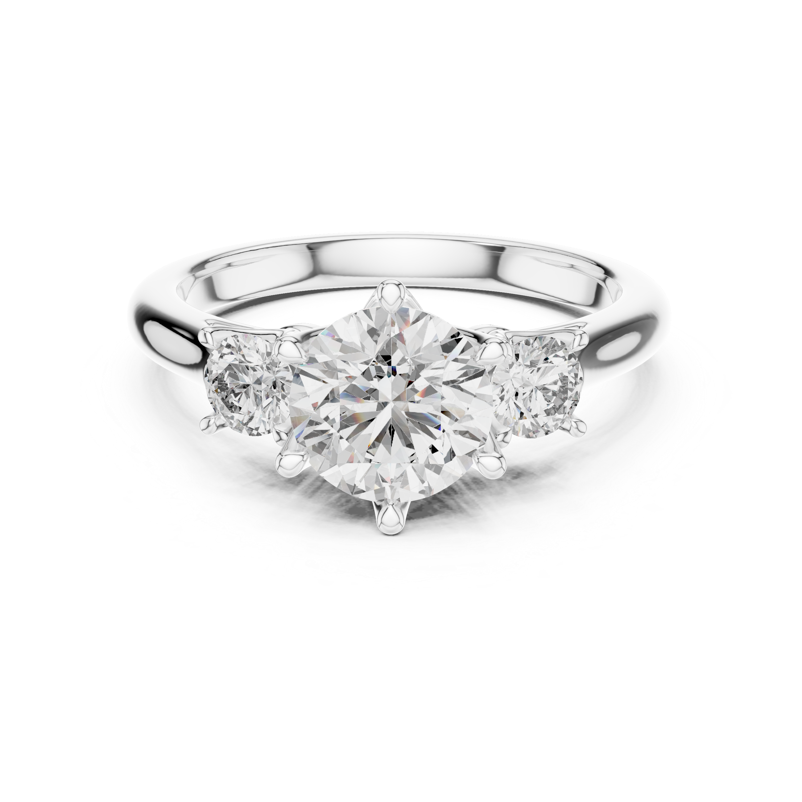Round Cut Brilliant Moissanite VVS1 Eternity Engagement Ring