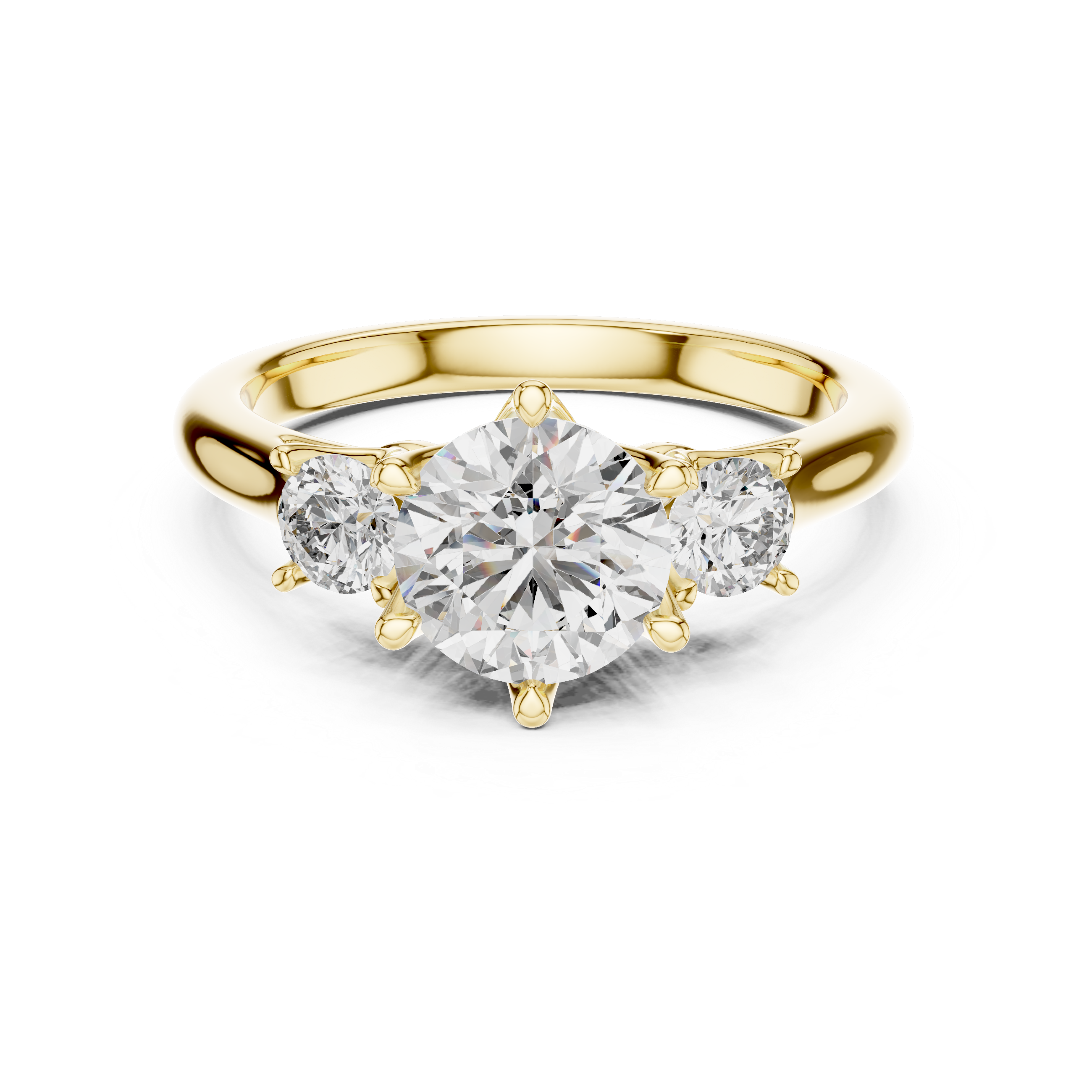 Round Cut Brilliant Moissanite VVS1 Eternity Engagement Ring
