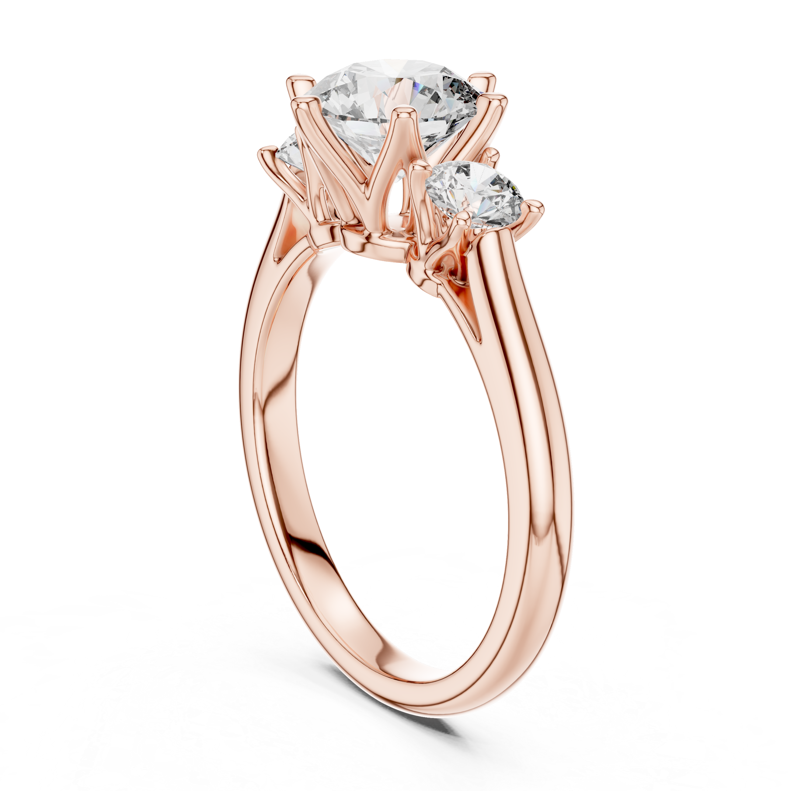 Round Cut Brilliant Moissanite VVS1 Eternity Engagement Ring