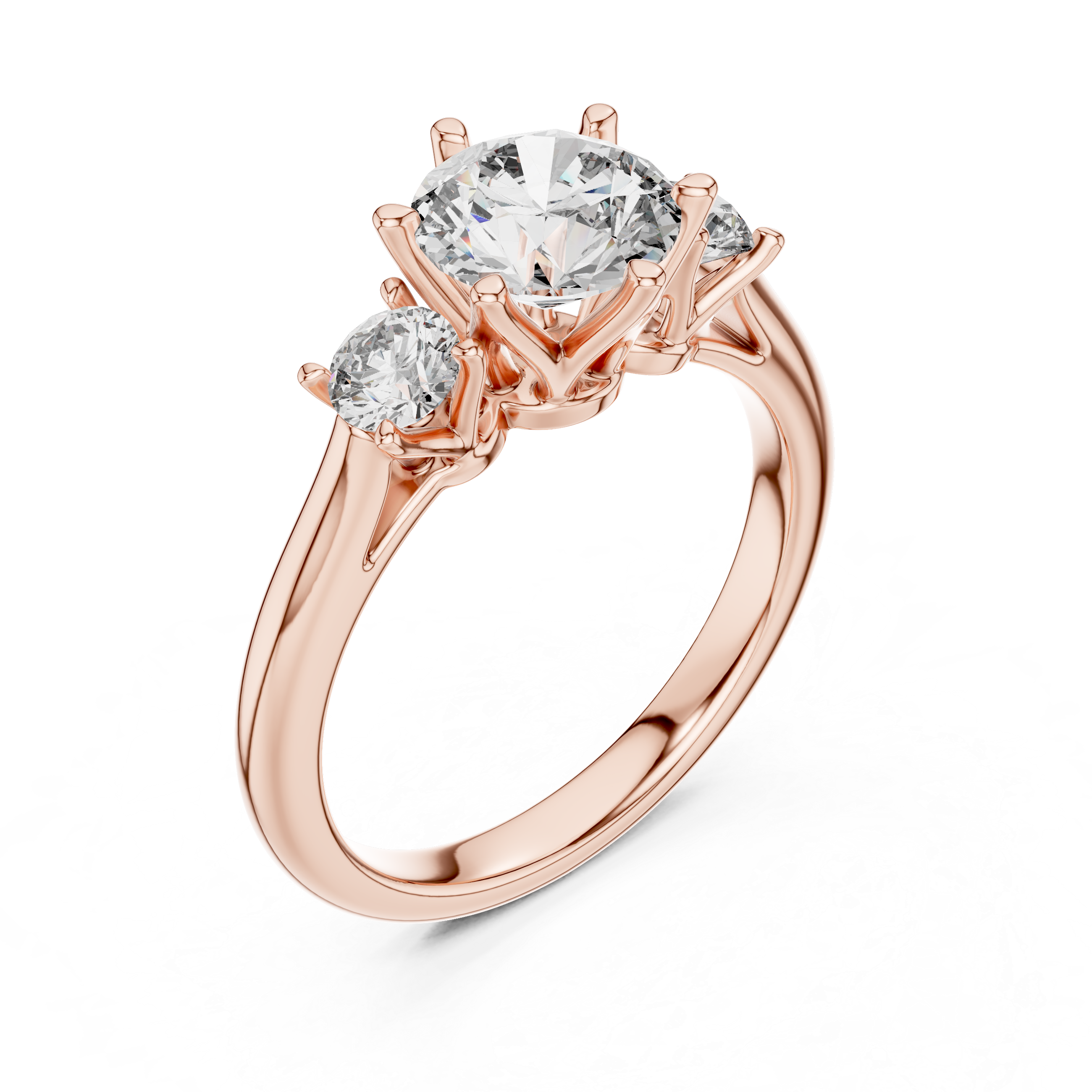 Round Cut Brilliant Moissanite VVS1 Eternity Engagement Ring