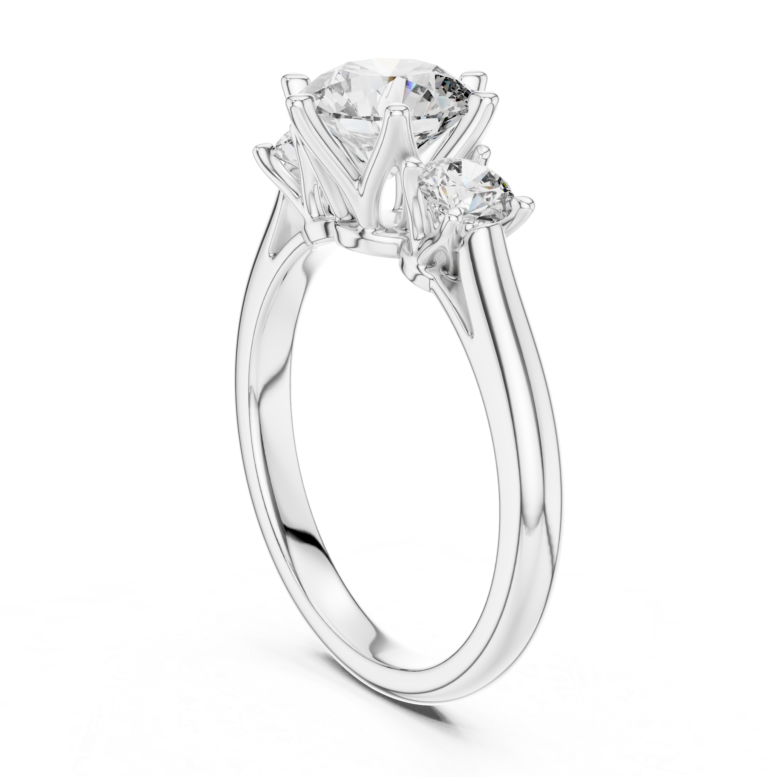 Round Cut Brilliant Moissanite VVS1 Eternity Engagement Ring