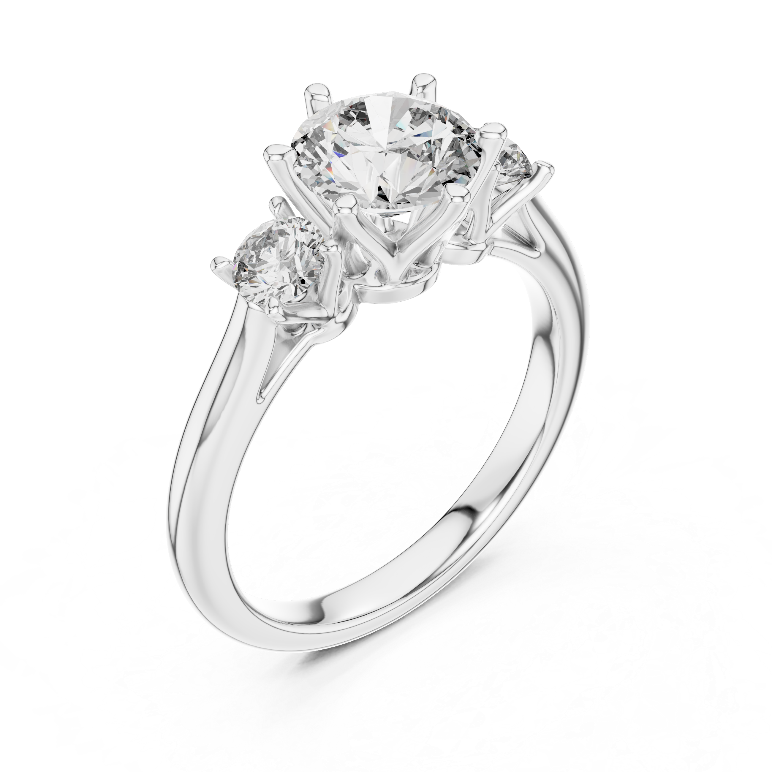 Round Cut Brilliant Moissanite VVS1 Eternity Engagement Ring