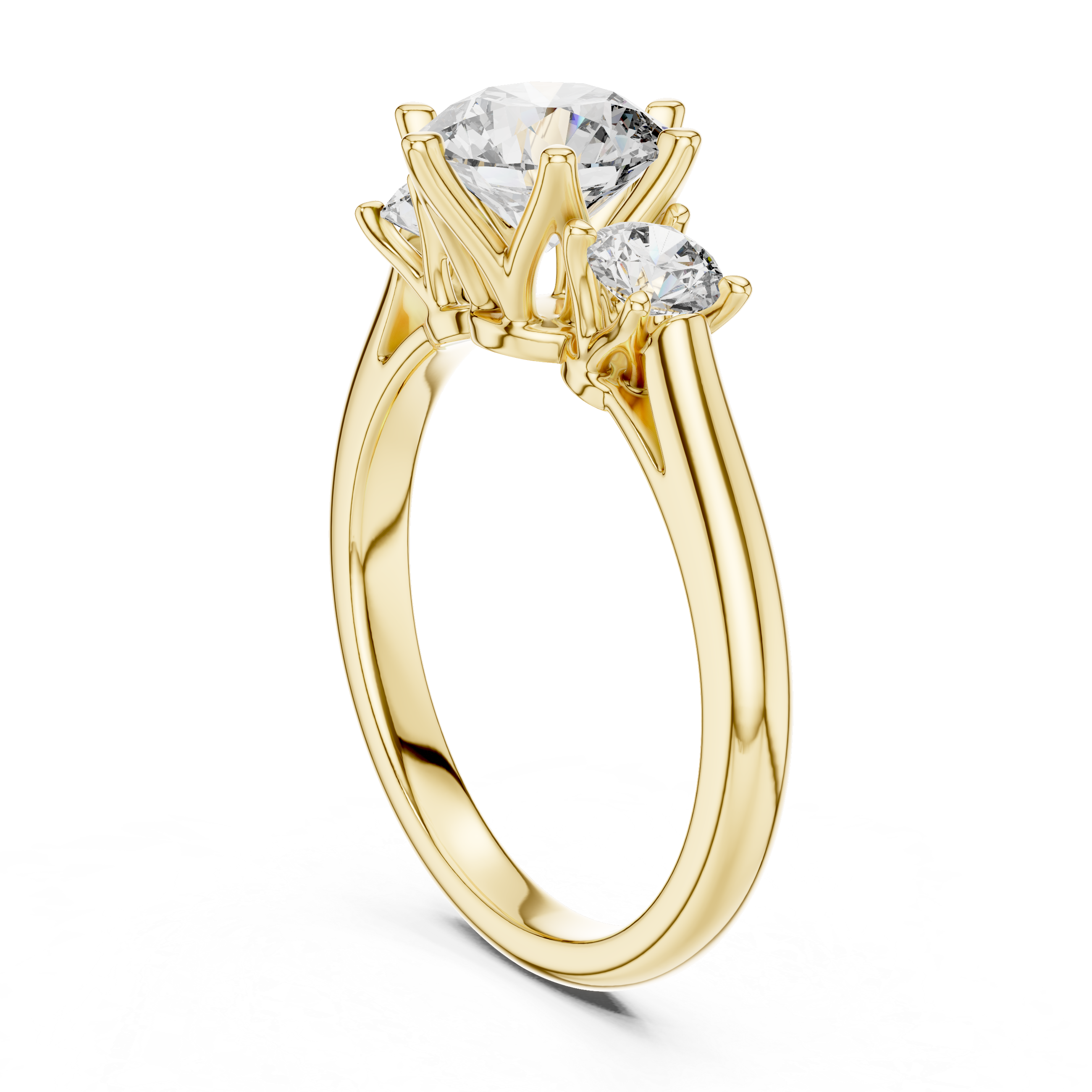 Round Cut Brilliant Moissanite VVS1 Eternity Engagement Ring