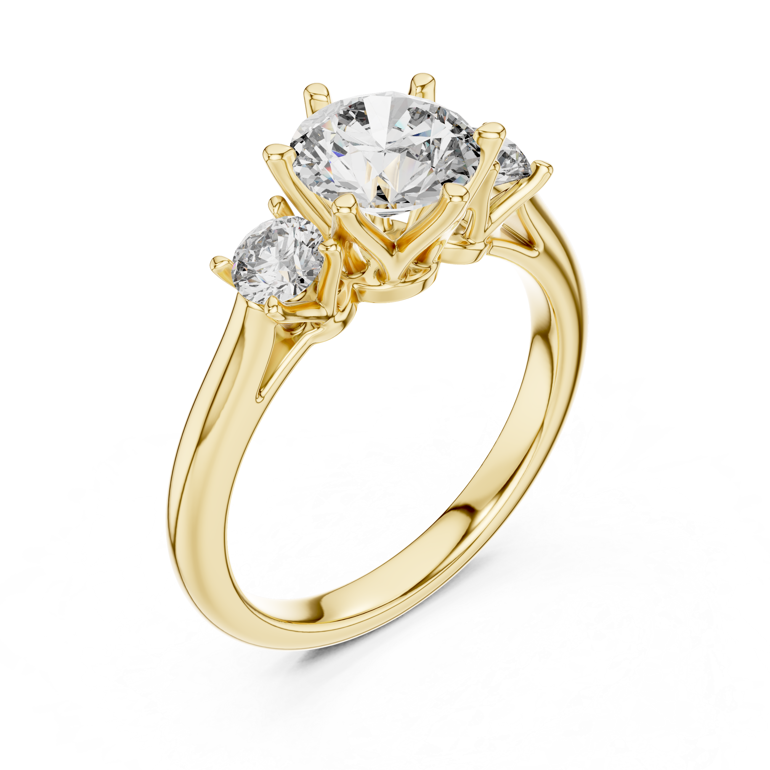 Round Cut Brilliant Moissanite VVS1 Eternity Engagement Ring