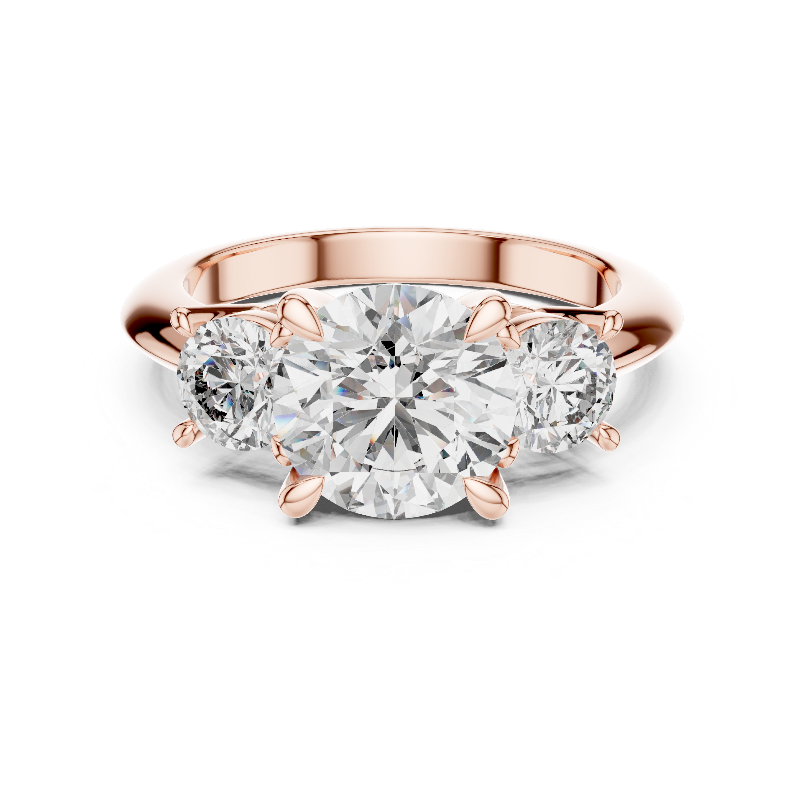 Round Cut Brilliant Moissanite VVS1 Eternity Engagement Ring