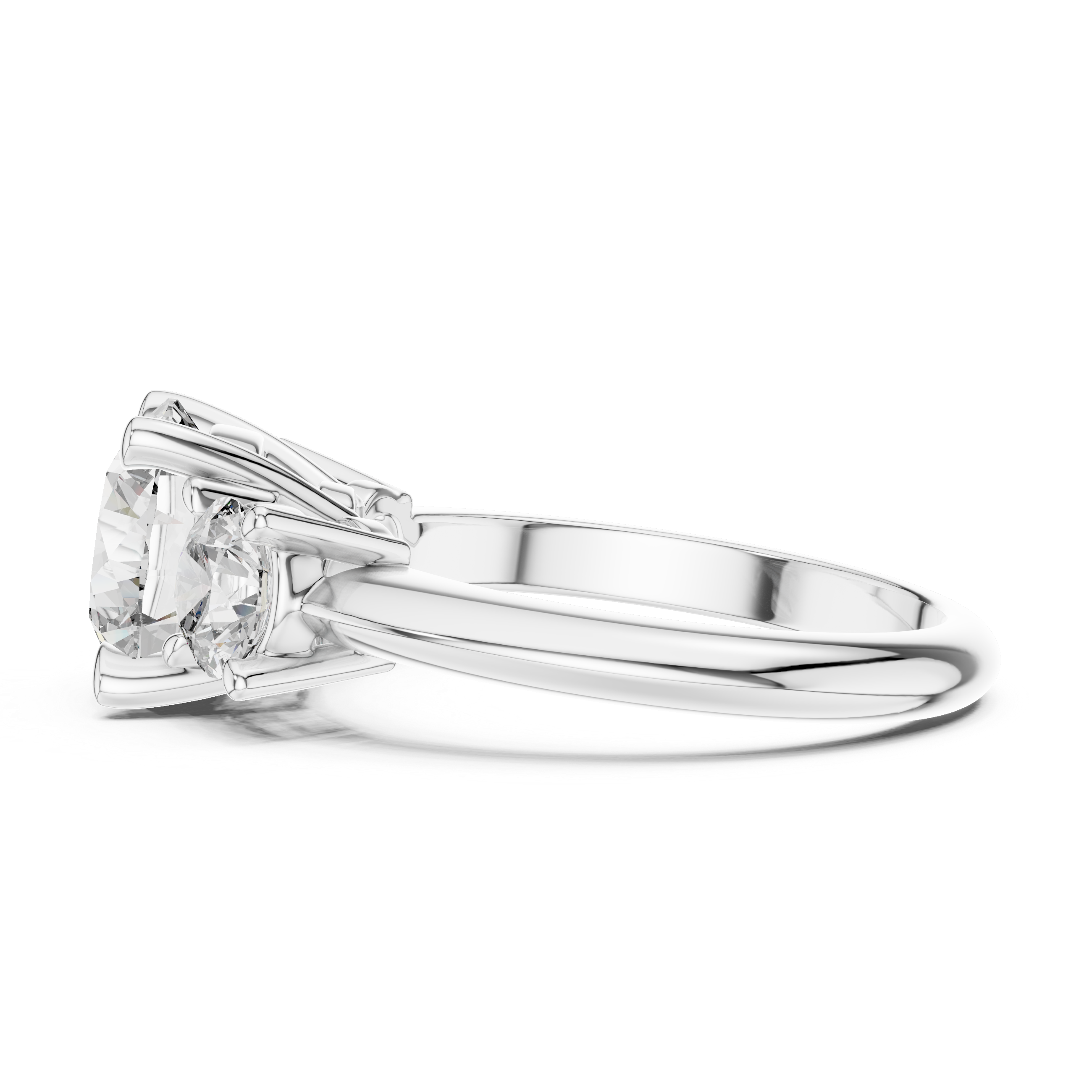 Round Cut Brilliant Moissanite VVS1 Eternity Engagement Ring