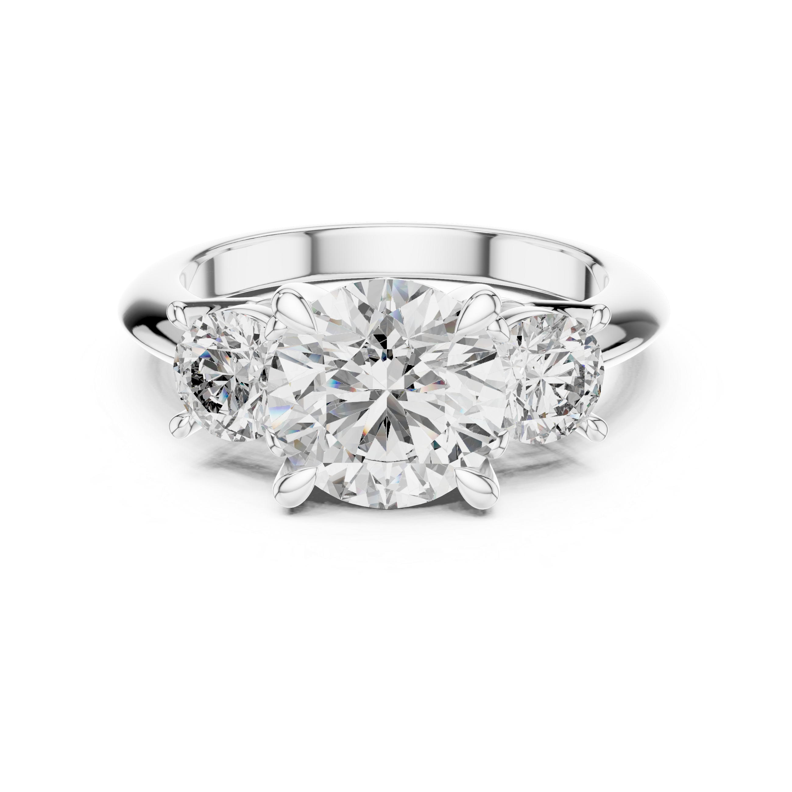 Round Cut Brilliant Moissanite VVS1 Eternity Engagement Ring