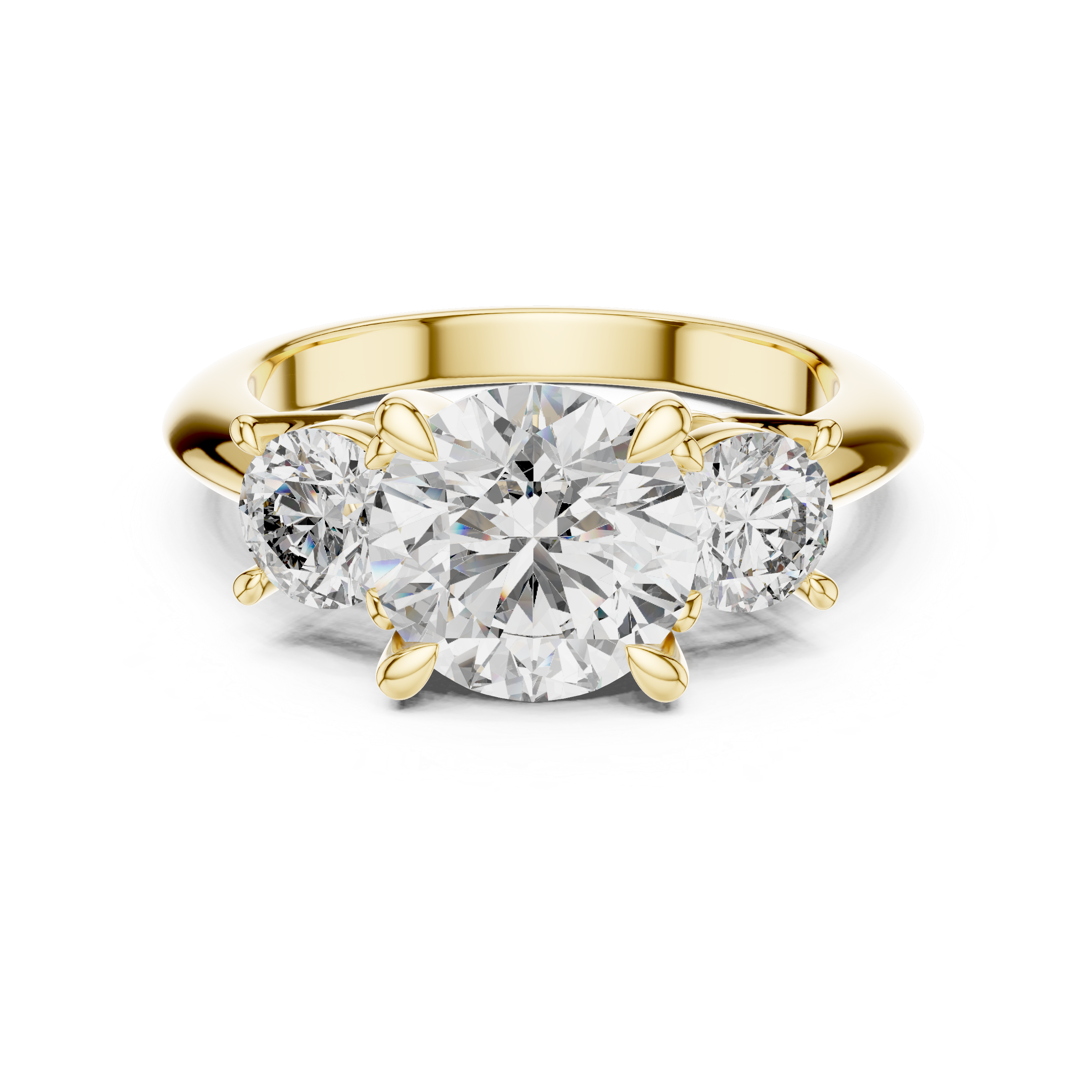 Round Cut Brilliant Moissanite VVS1 Eternity Engagement Ring