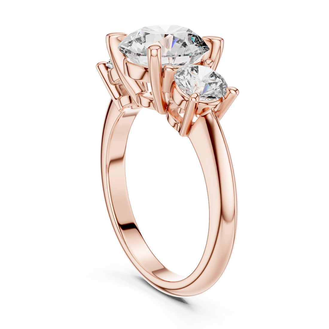 Round Cut Brilliant Moissanite VVS1 Eternity Engagement Ring