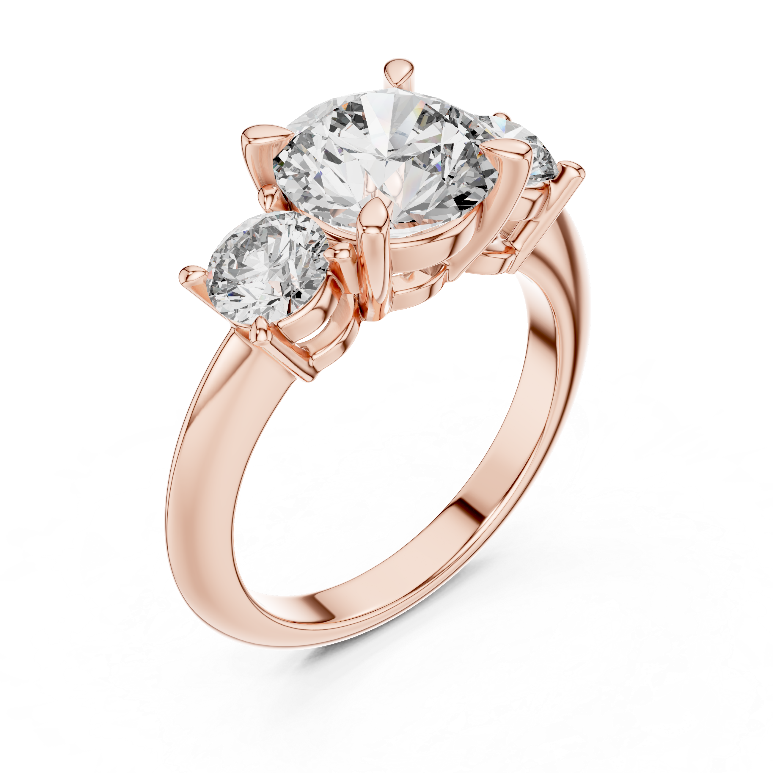 Round Cut Brilliant Moissanite VVS1 Eternity Engagement Ring