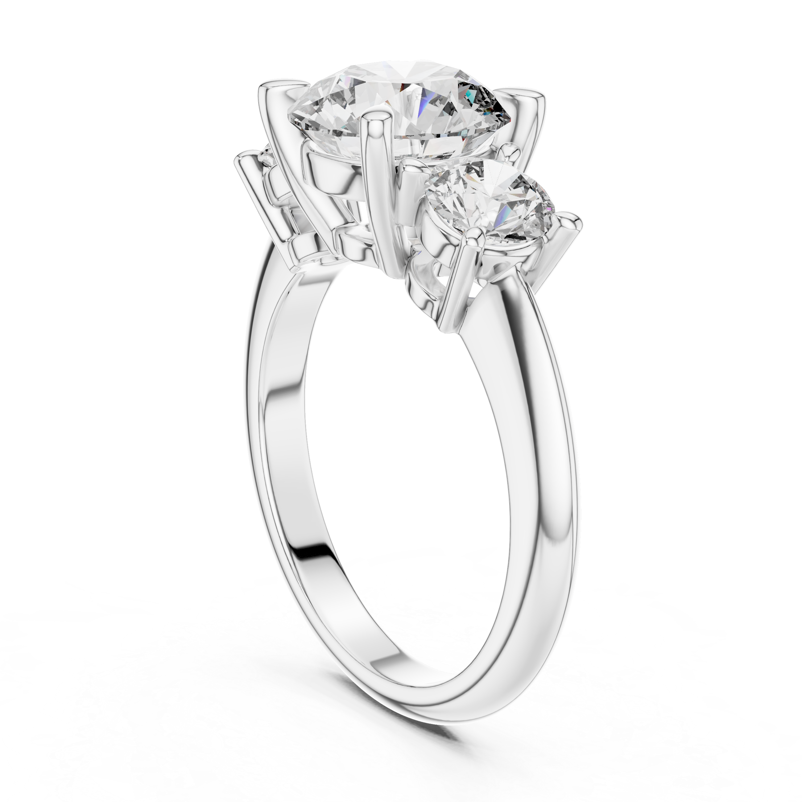 Round Cut Brilliant Moissanite VVS1 Eternity Engagement Ring