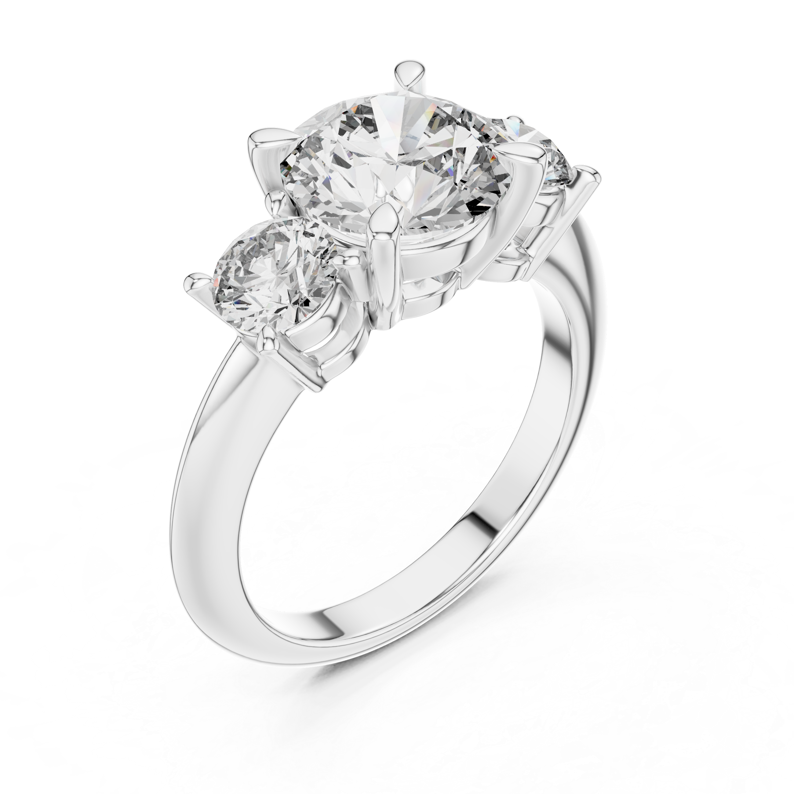 Round Cut Brilliant Moissanite VVS1 Eternity Engagement Ring
