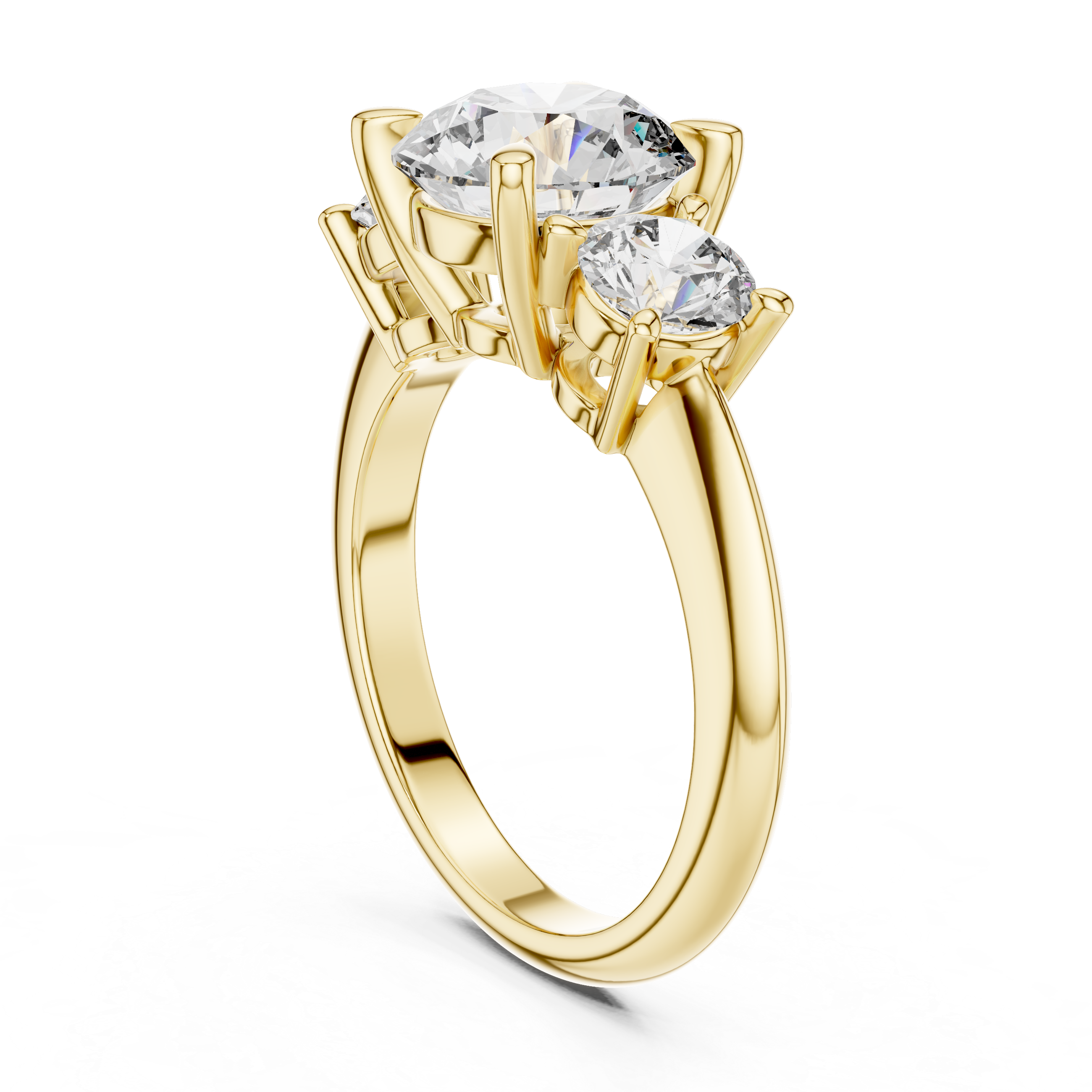 Round Cut Brilliant Moissanite VVS1 Eternity Engagement Ring