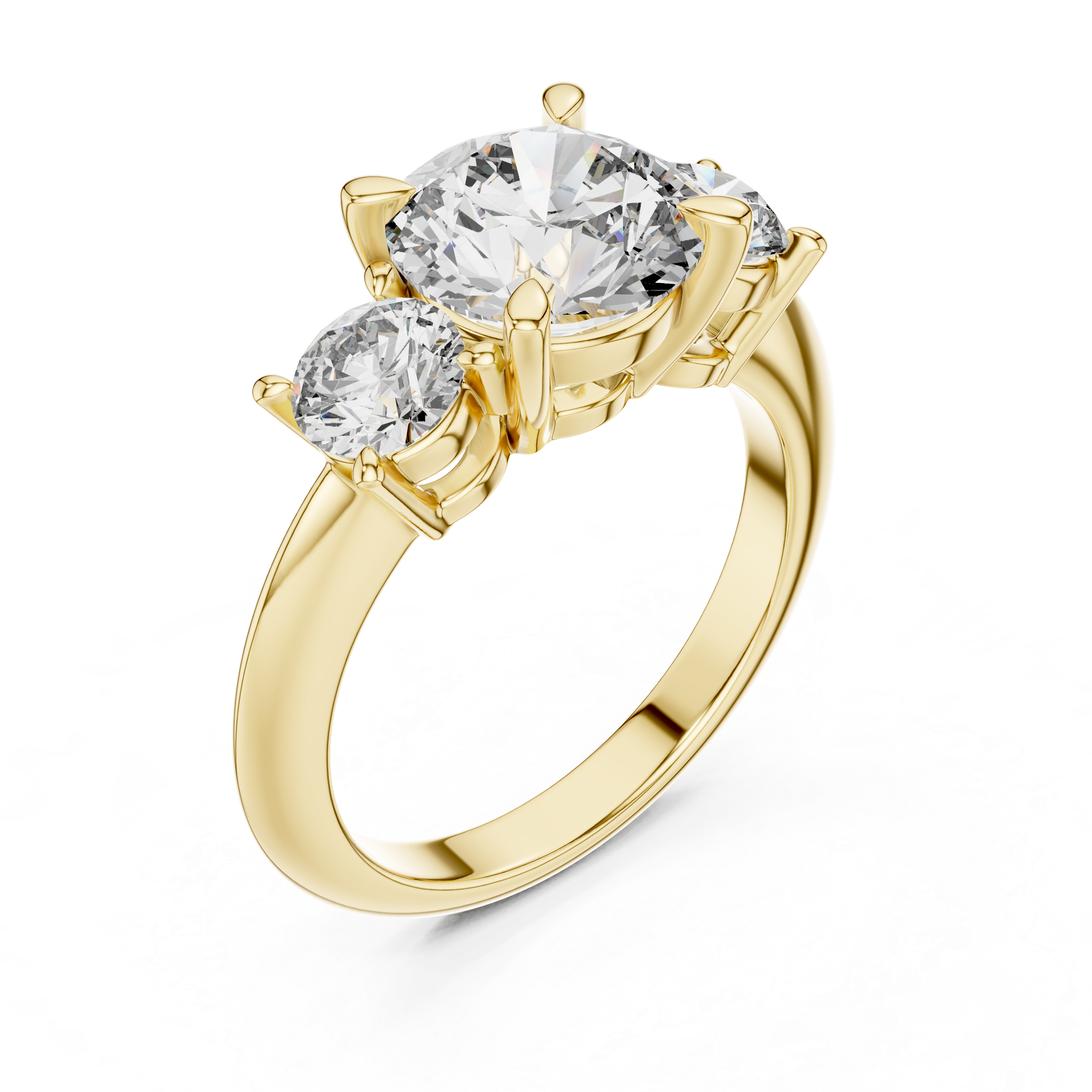 Round Cut Brilliant Moissanite VVS1 Eternity Engagement Ring