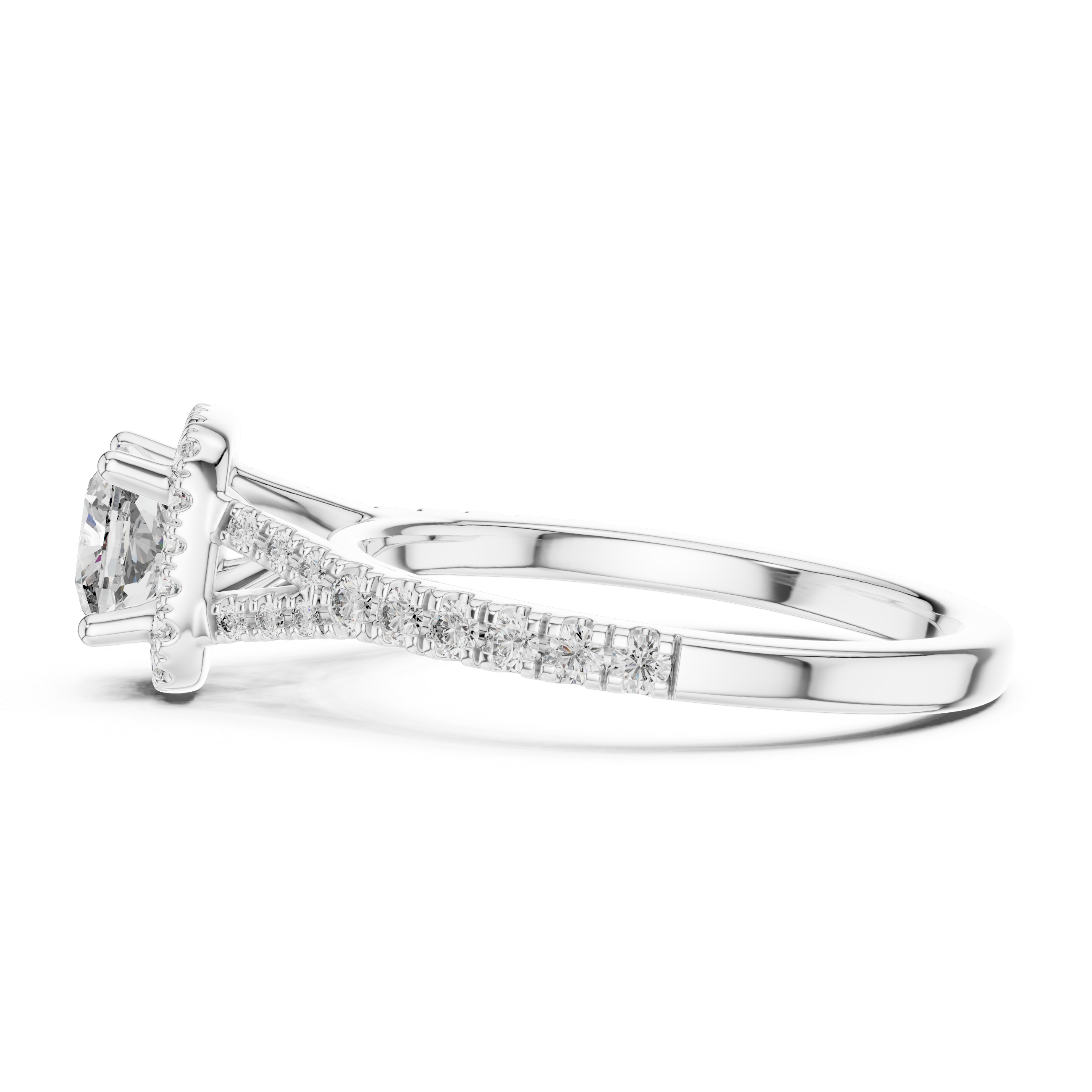 Cushion And Round Cut Brilliant Moissanite VVS1 Eternity Engagement Ring
