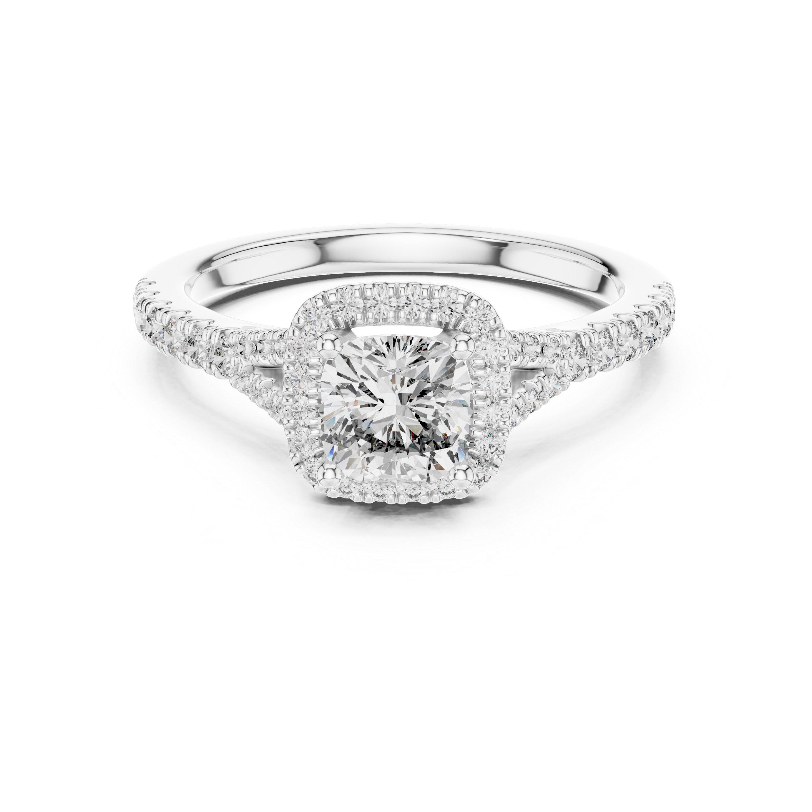 Cushion And Round Cut Brilliant Moissanite VVS1 Eternity Engagement Ring