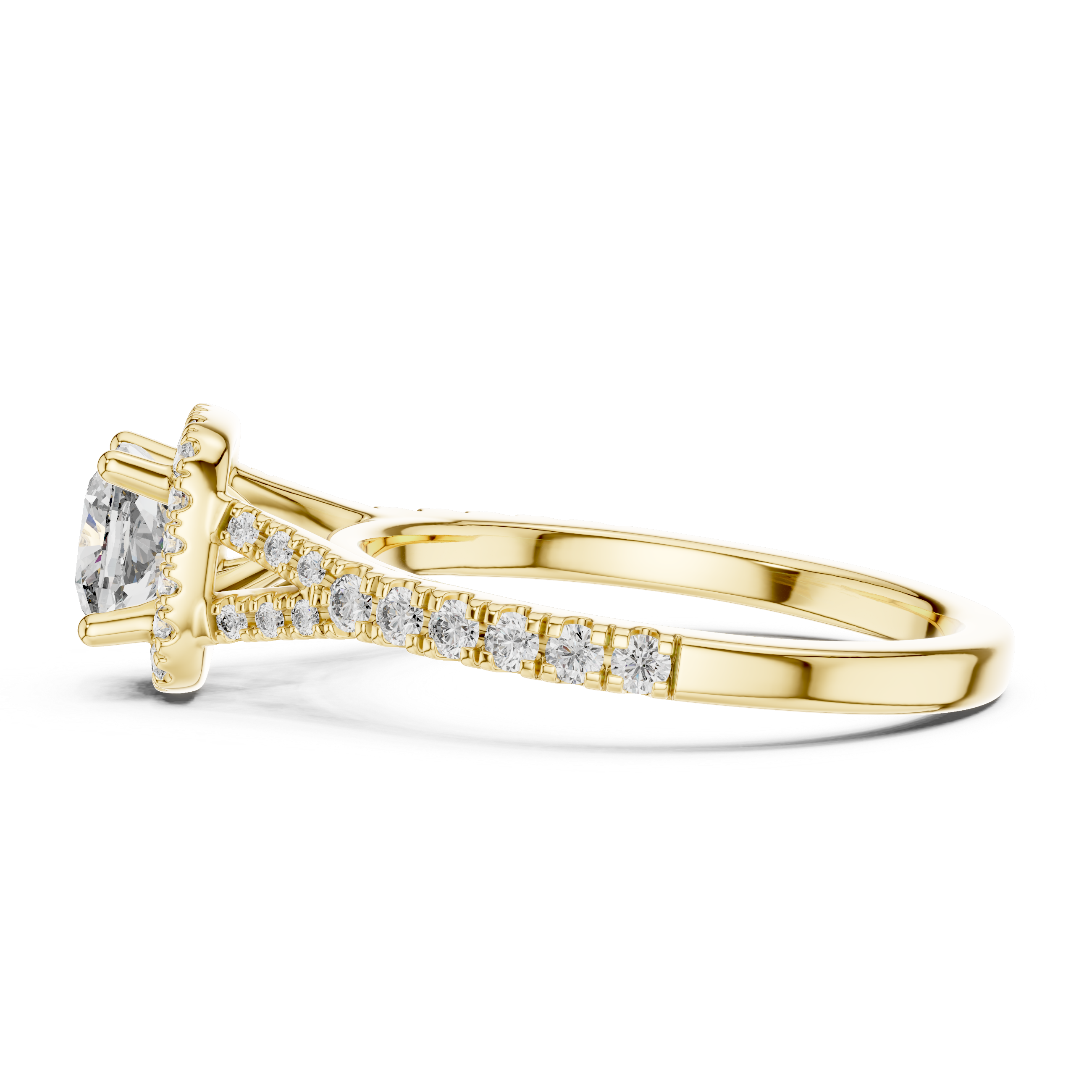 Cushion And Round Cut Brilliant Moissanite VVS1 Eternity Engagement Ring