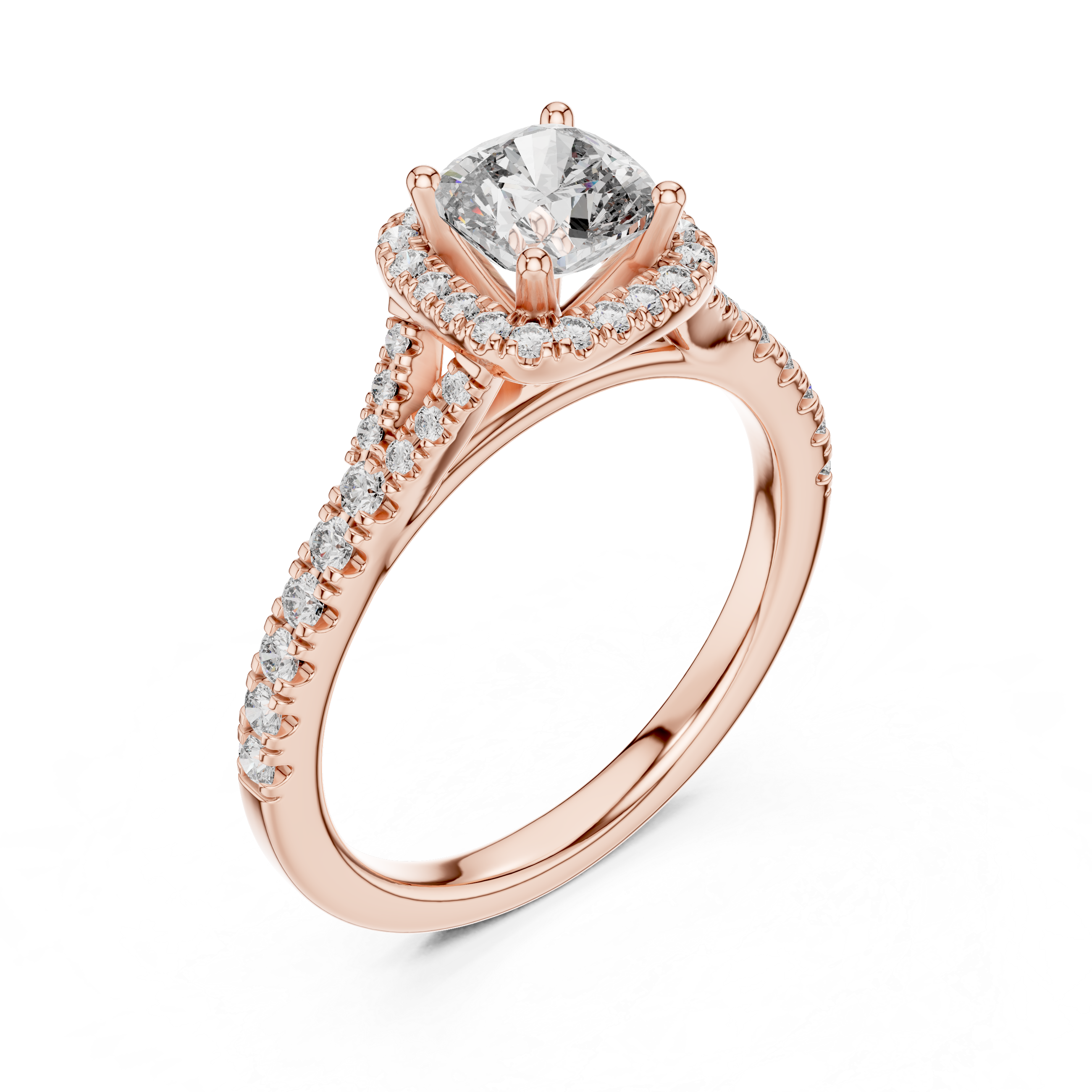 Cushion And Round Cut Brilliant Moissanite VVS1 Eternity Engagement Ring