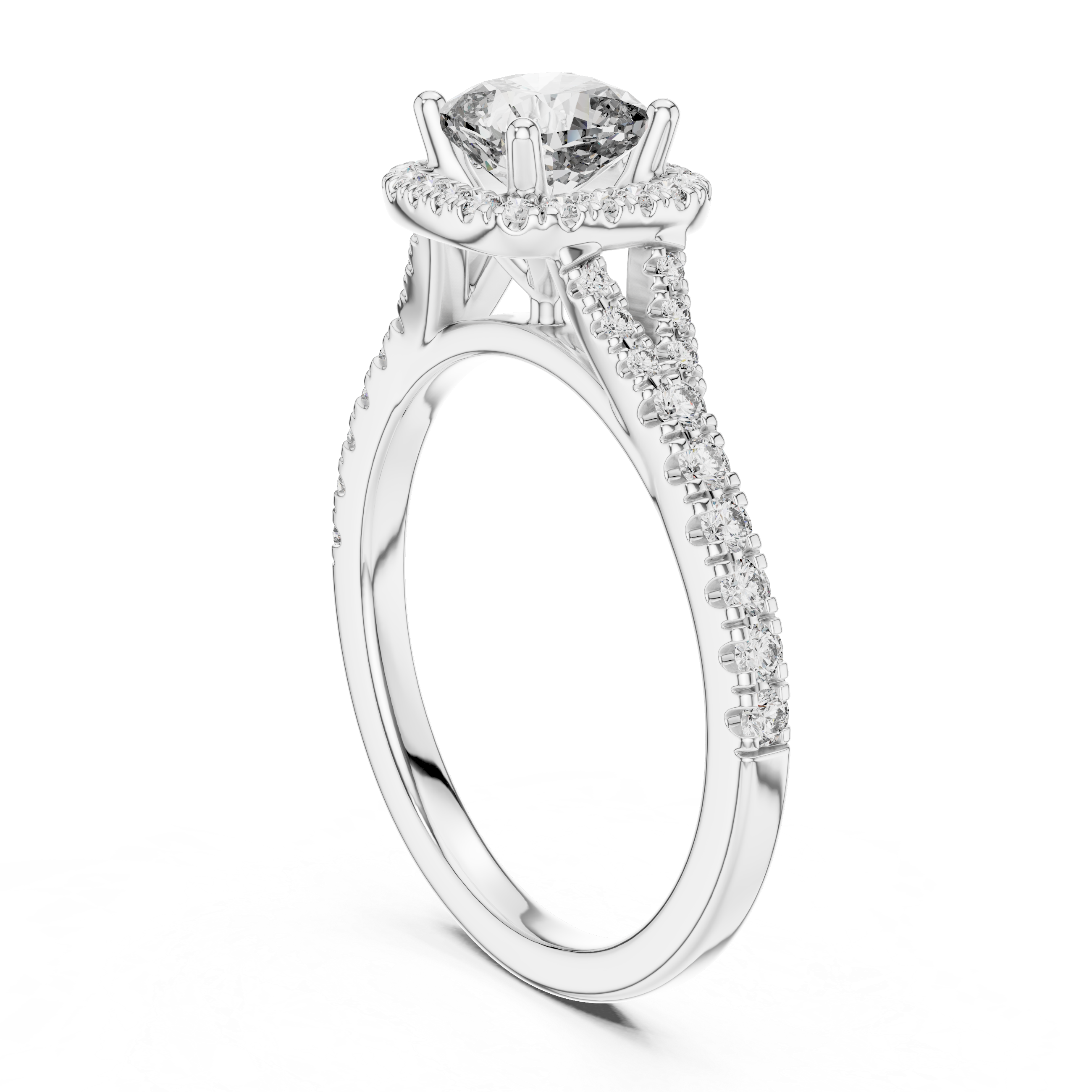 Cushion And Round Cut Brilliant Moissanite VVS1 Eternity Engagement Ring