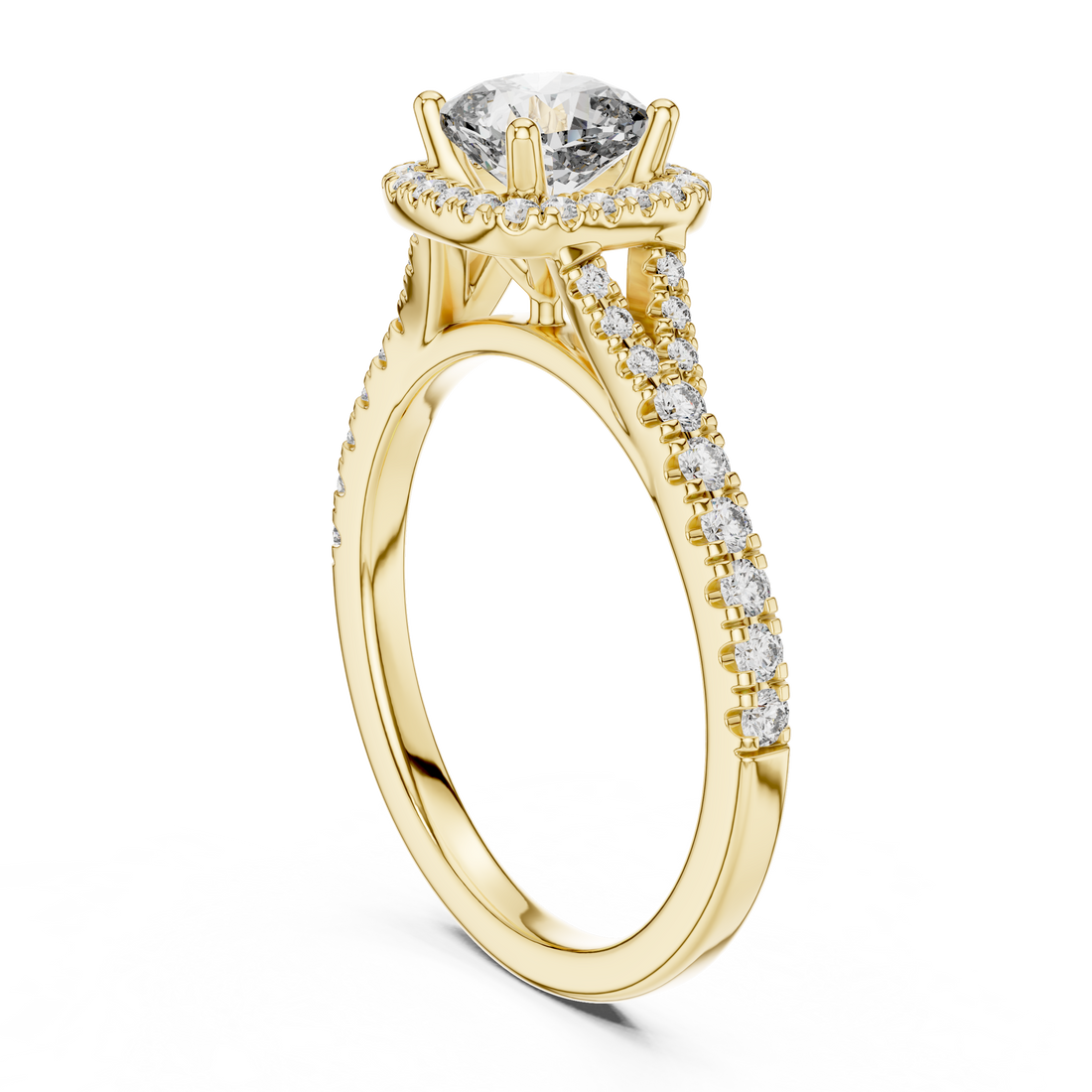 Cushion And Round Cut Brilliant Moissanite VVS1 Eternity Engagement Ring
