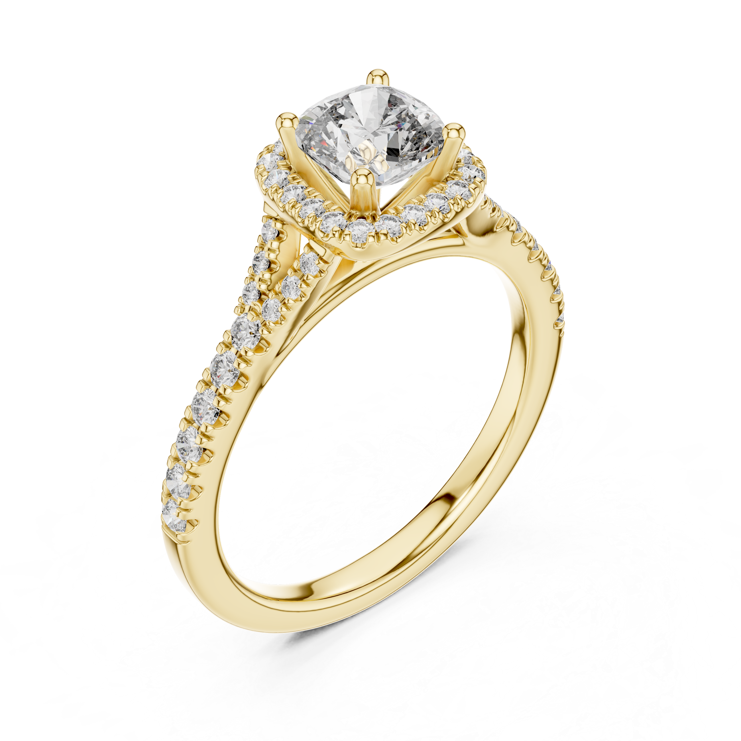 Cushion And Round Cut Brilliant Moissanite VVS1 Eternity Engagement Ring