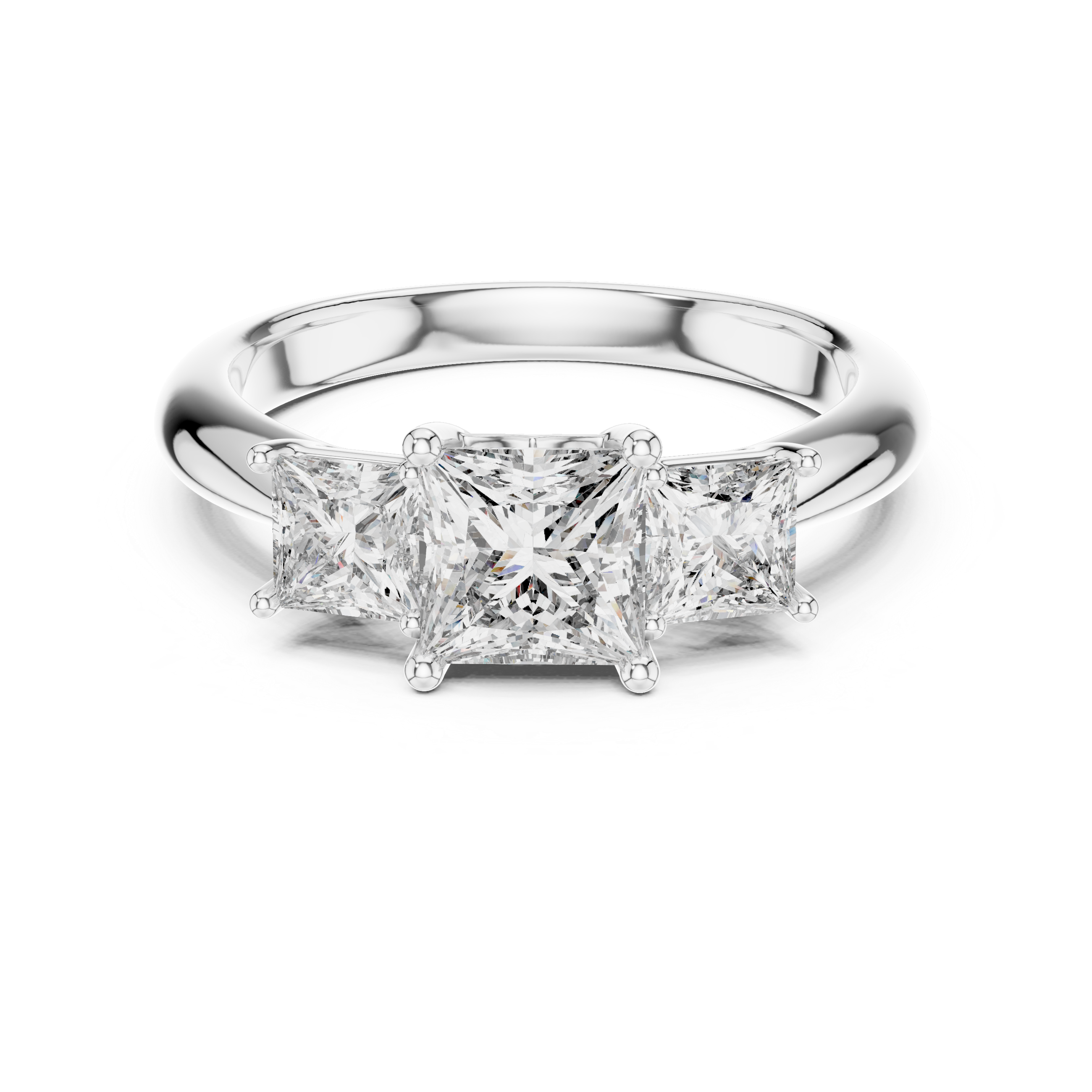 Princess Cut Brilliant Moissanite VVS1 Eternity Engagement Ring