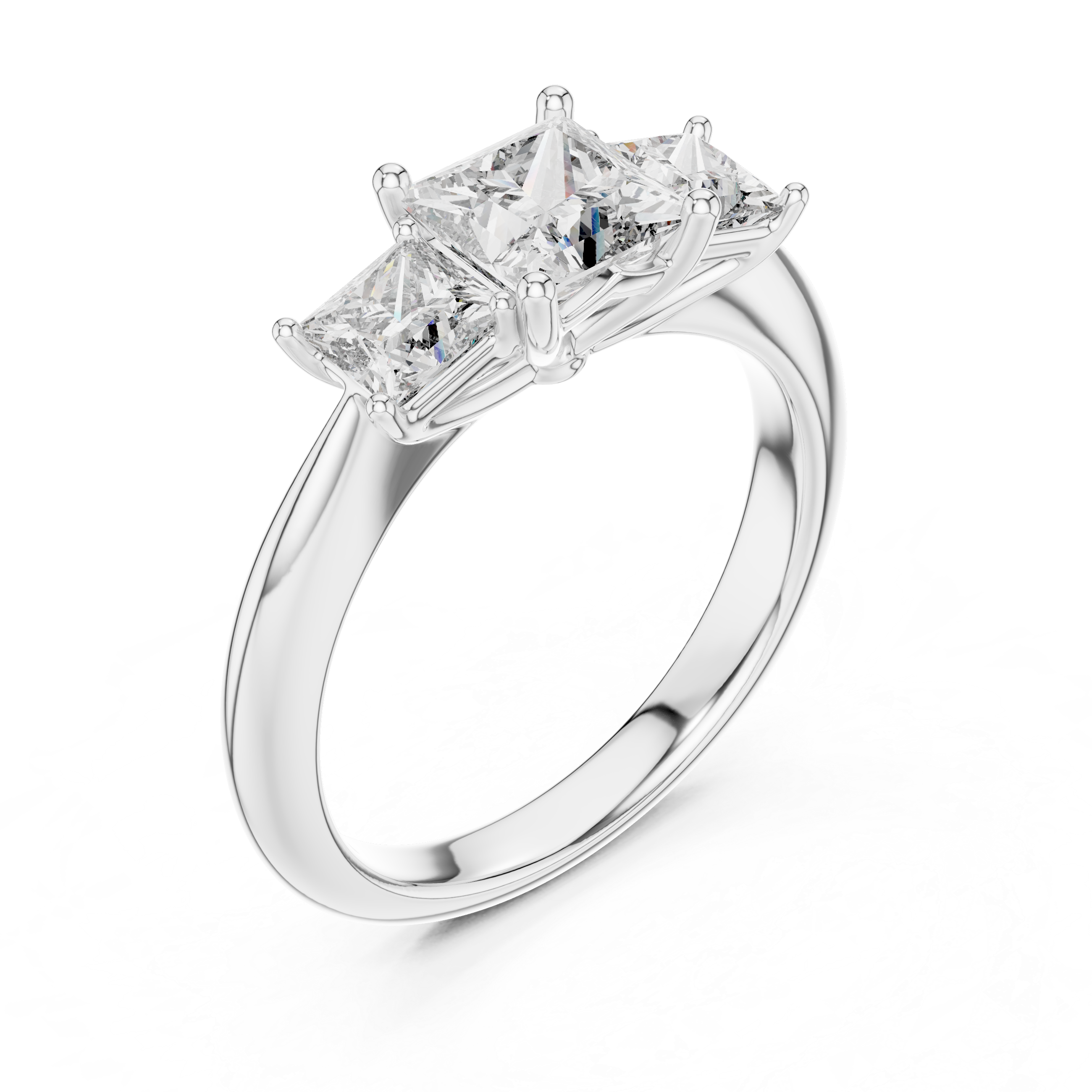 Princess Cut Brilliant Moissanite VVS1 Eternity Engagement Ring