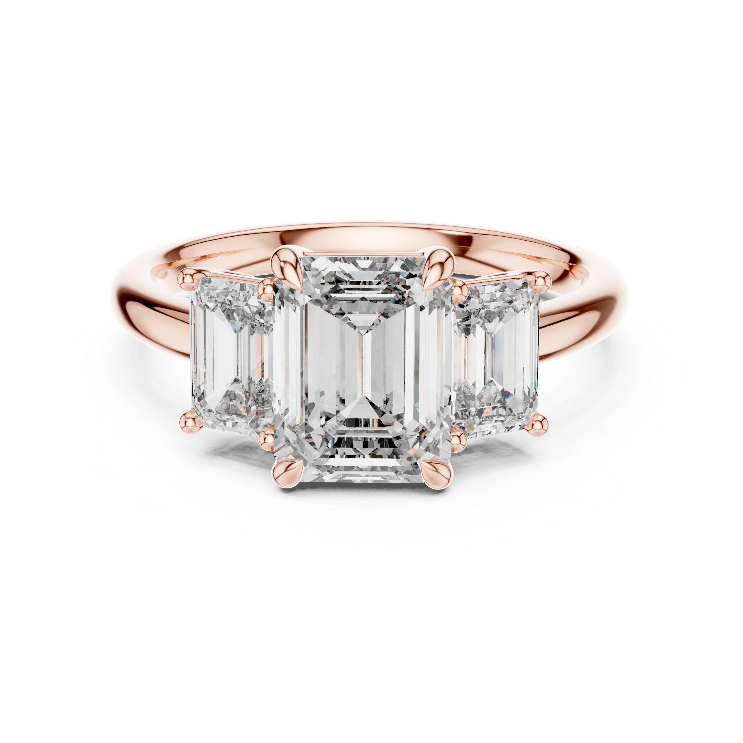 Emerald Cut Brilliant Moissanite VVS1 Eternity Engagement Ring