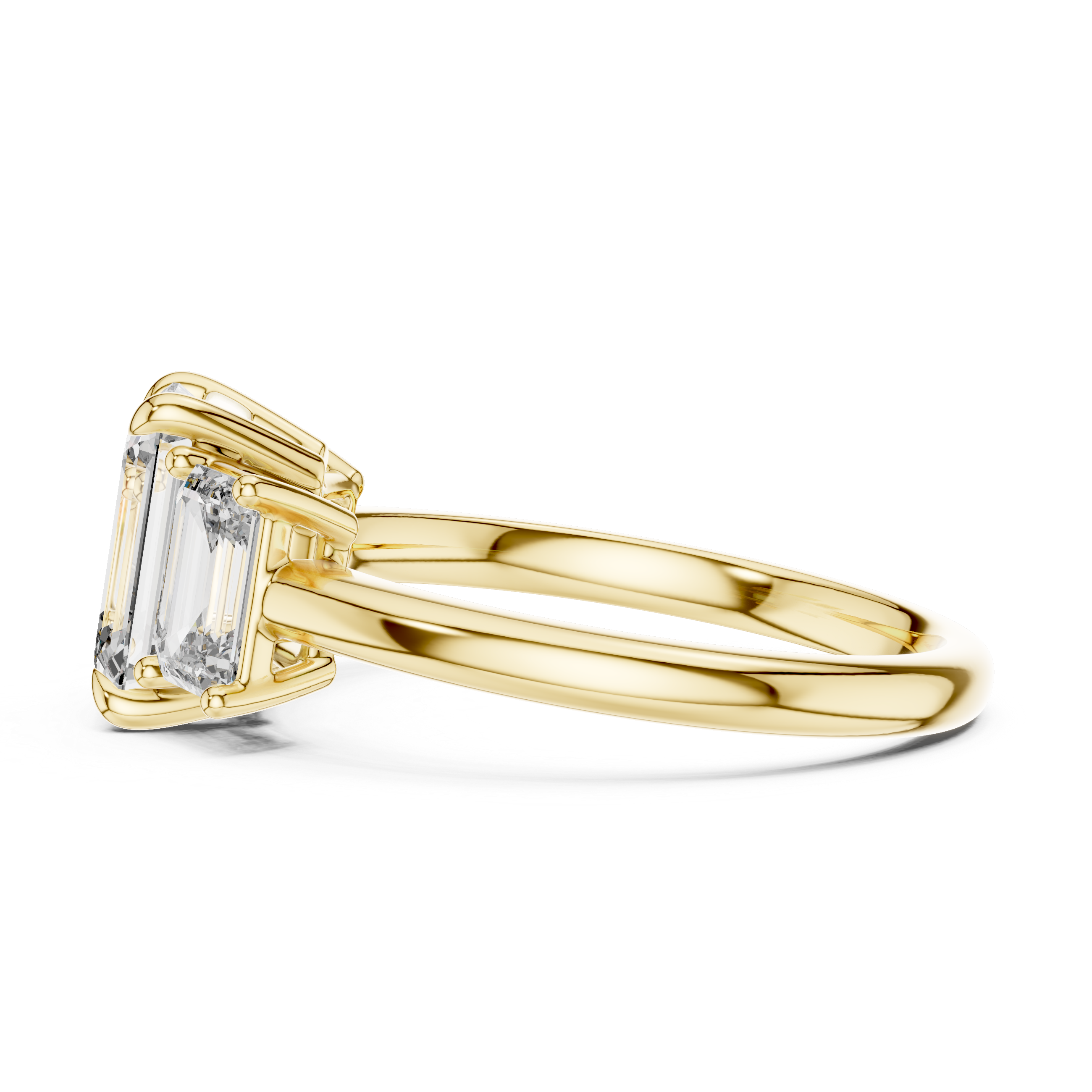 Emerald Cut Brilliant Moissanite VVS1 Eternity Engagement Ring