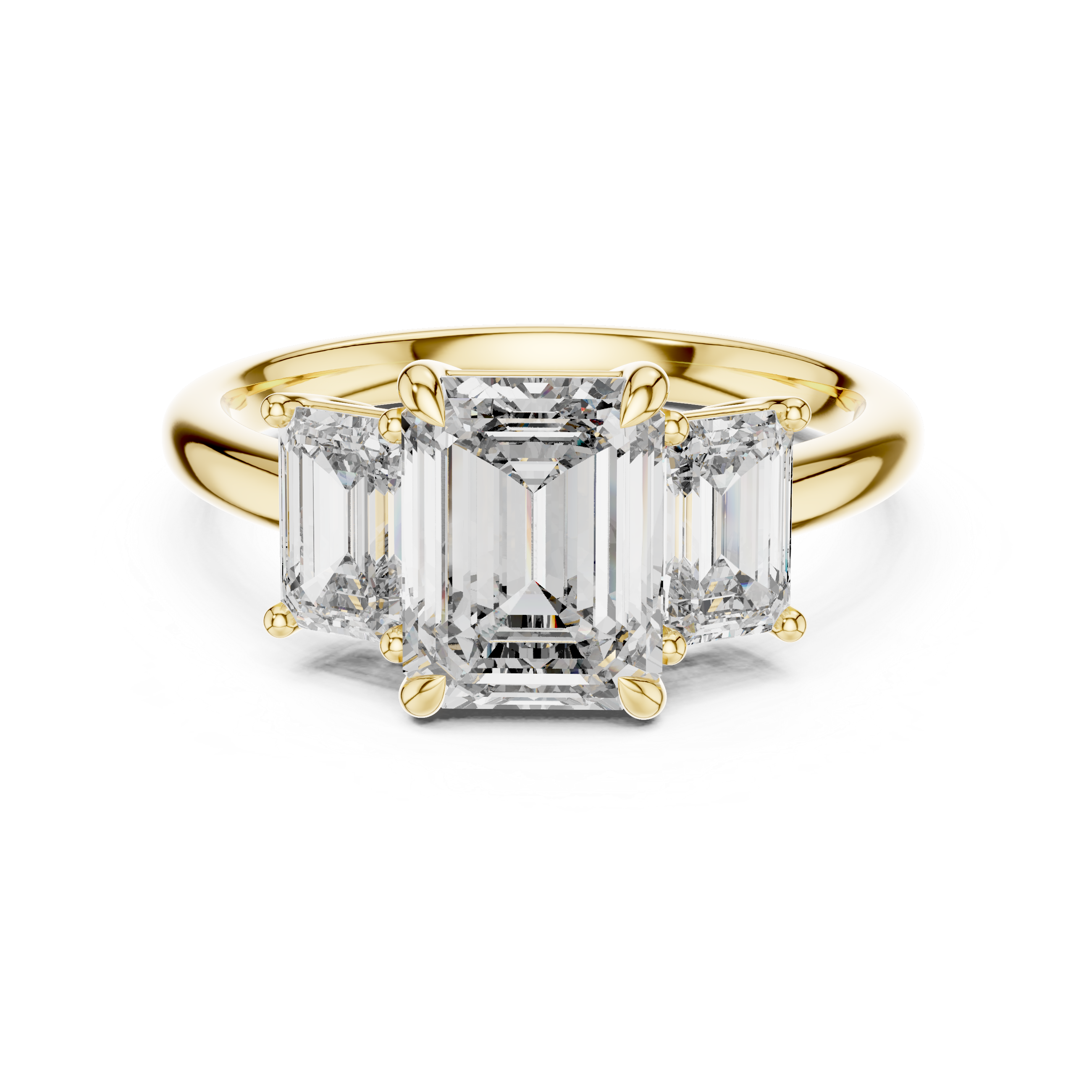 Emerald Cut Brilliant Moissanite VVS1 Eternity Engagement Ring