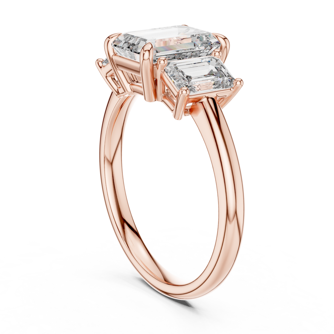 Emerald Cut Brilliant Moissanite VVS1 Eternity Engagement Ring