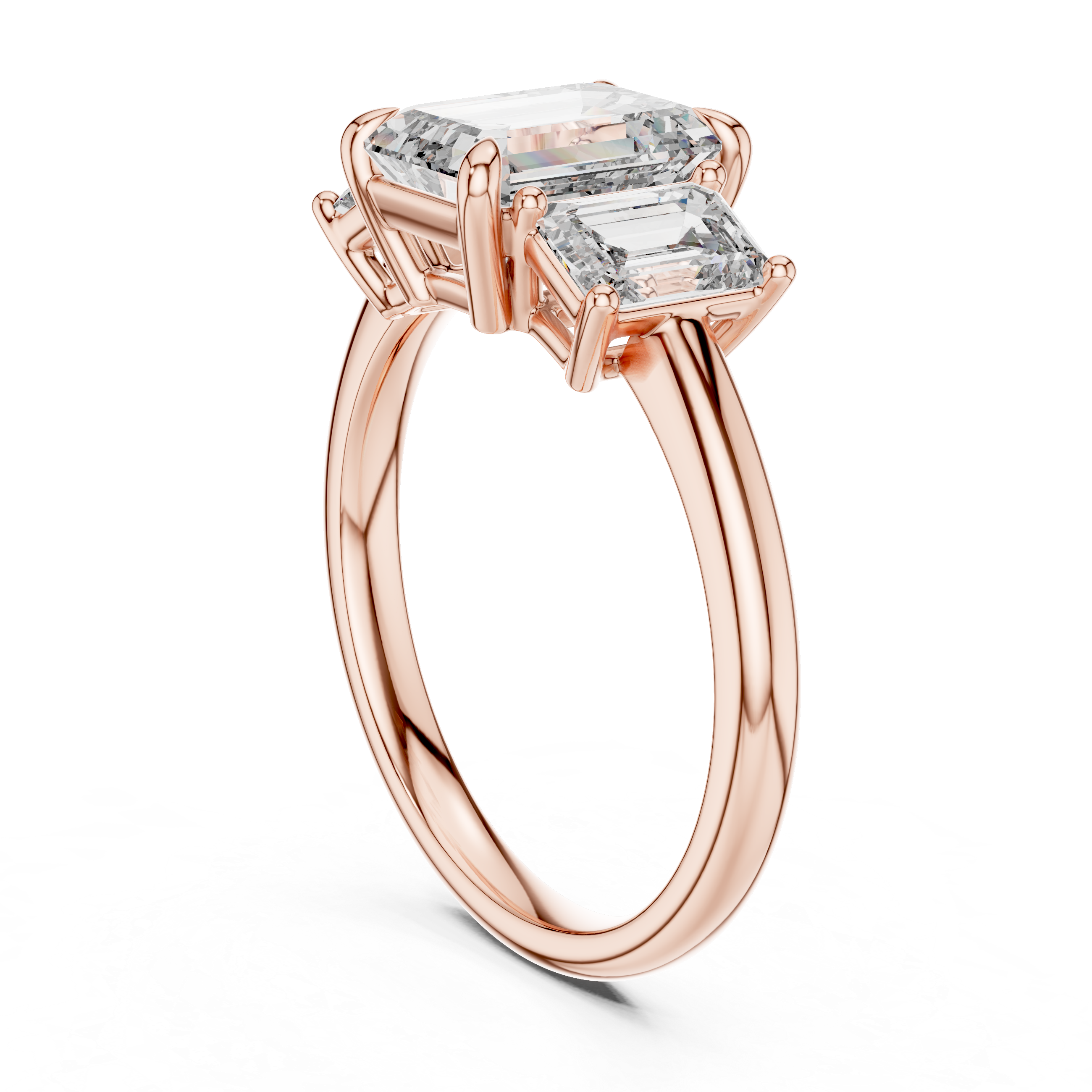 Emerald Cut Brilliant Moissanite VVS1 Eternity Engagement Ring