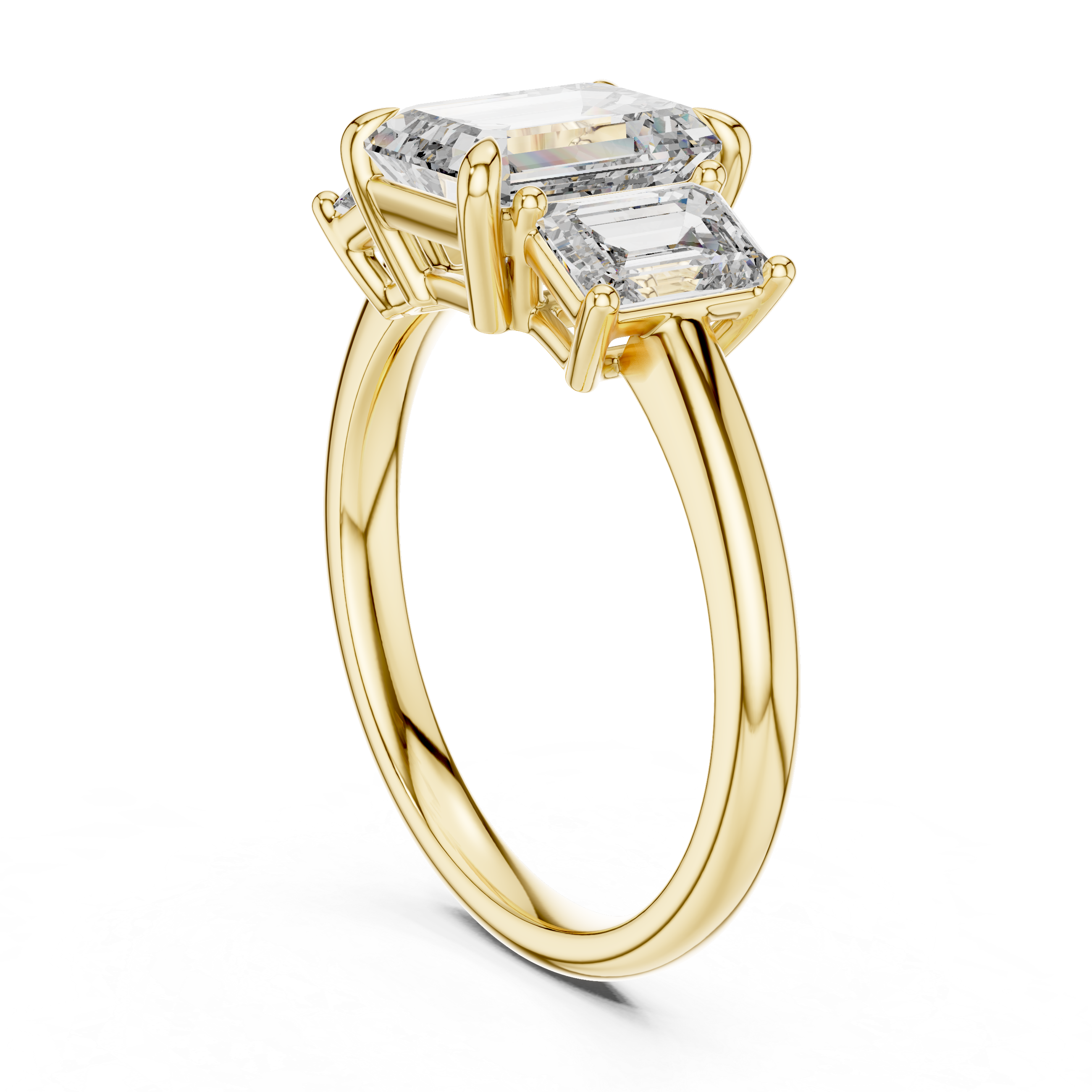 Emerald Cut Brilliant Moissanite VVS1 Eternity Engagement Ring