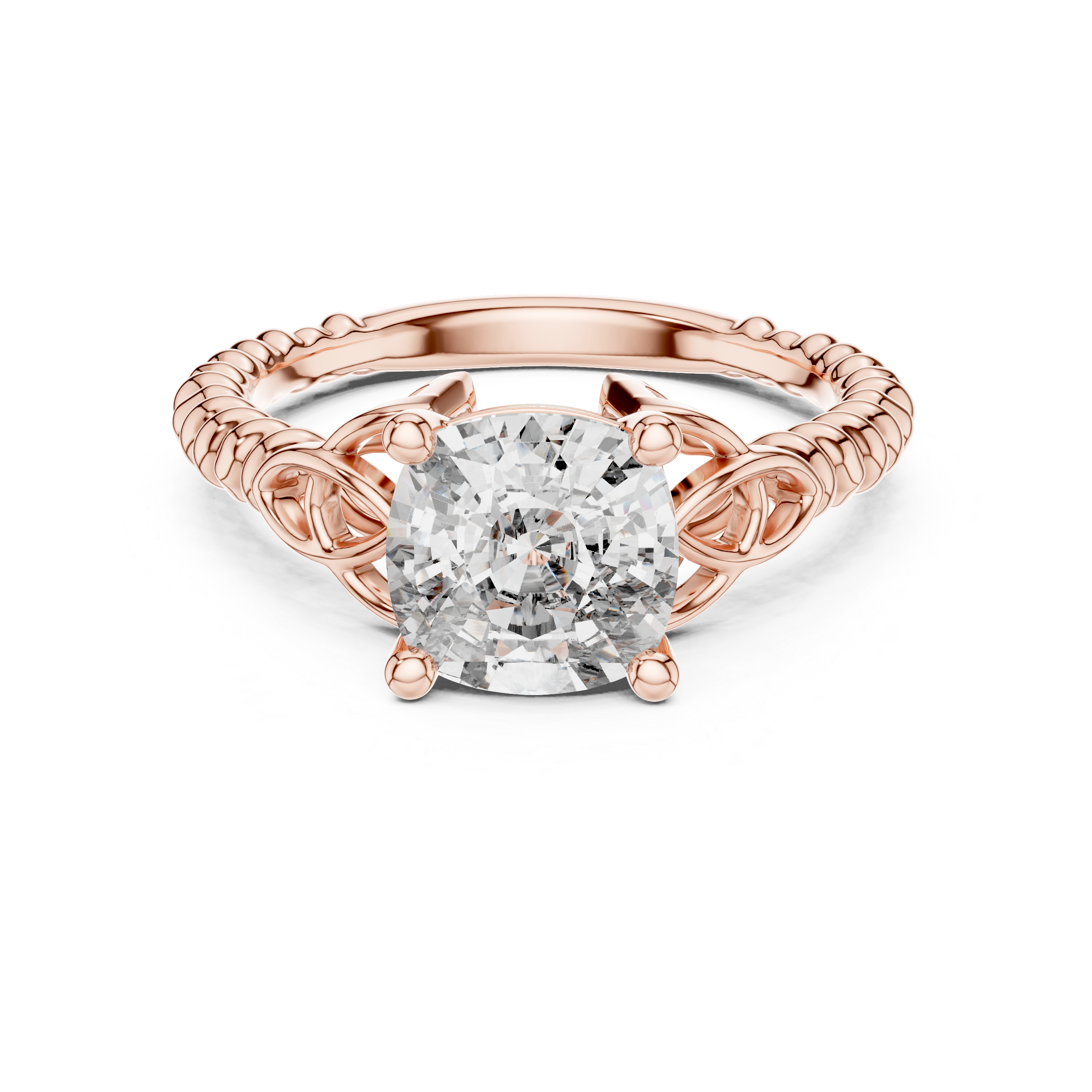 Cushion Cut Brilliant Moissanite VVS1 Eternity Engagement Ring