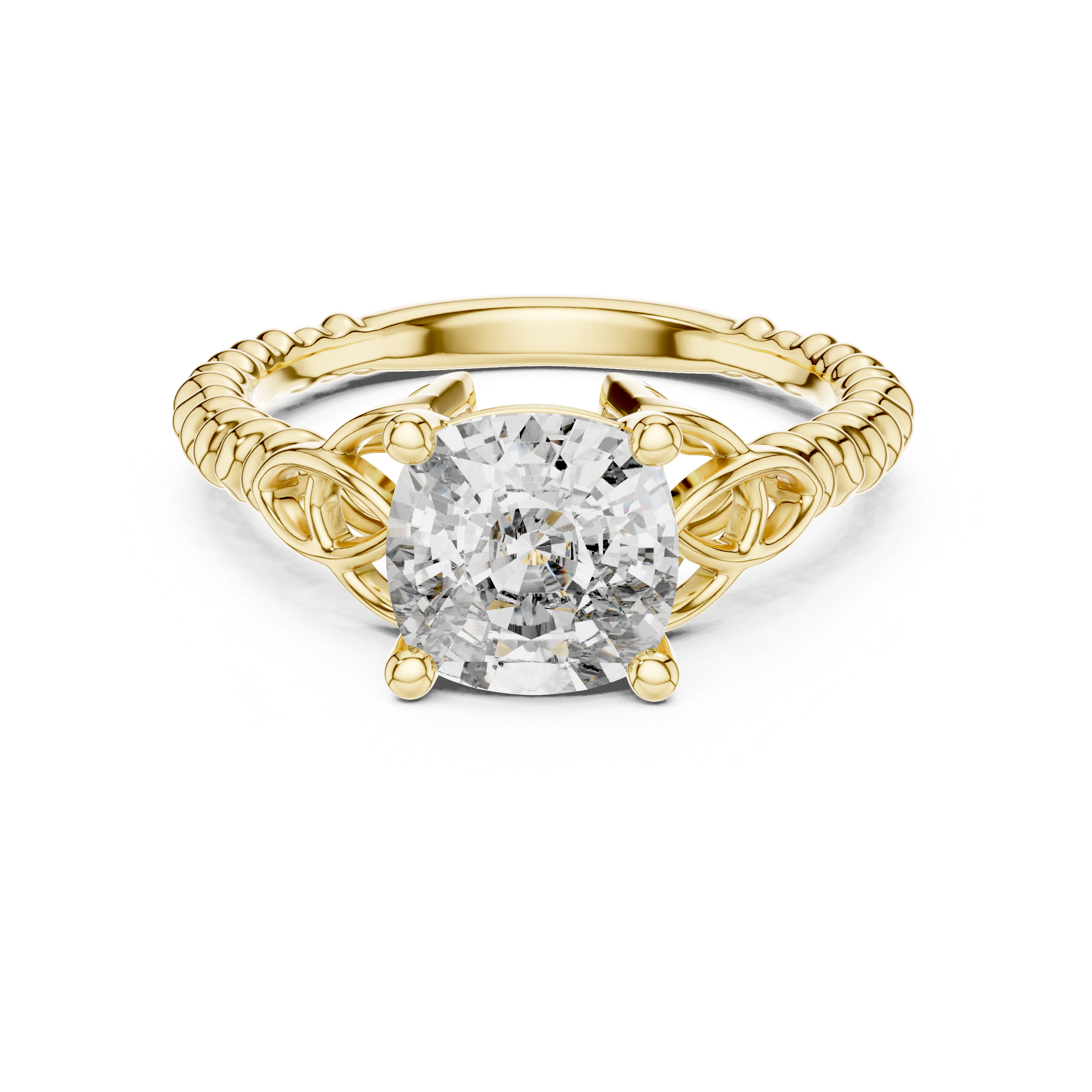 Cushion Cut Brilliant Moissanite VVS1 Eternity Engagement Ring