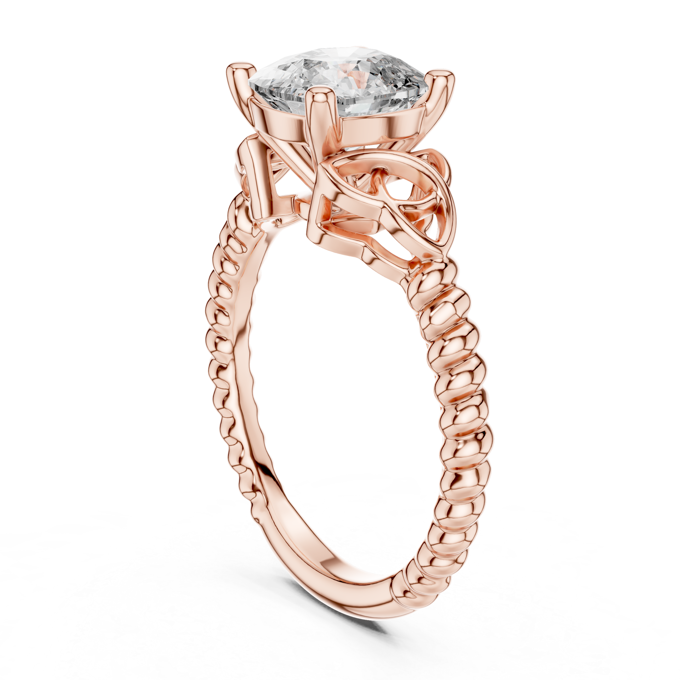 Cushion Cut Brilliant Moissanite VVS1 Eternity Engagement Ring