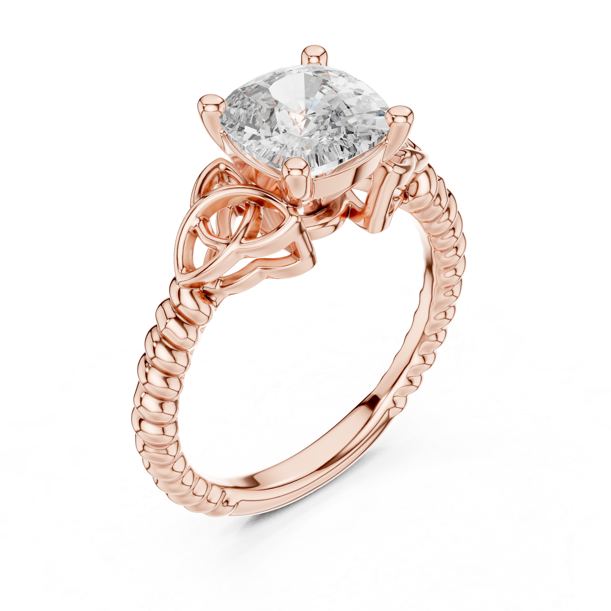 Cushion Cut Brilliant Moissanite VVS1 Eternity Engagement Ring