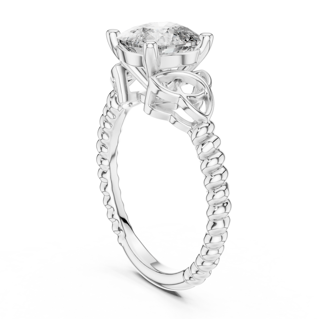 Cushion Cut Brilliant Moissanite VVS1 Eternity Engagement Ring
