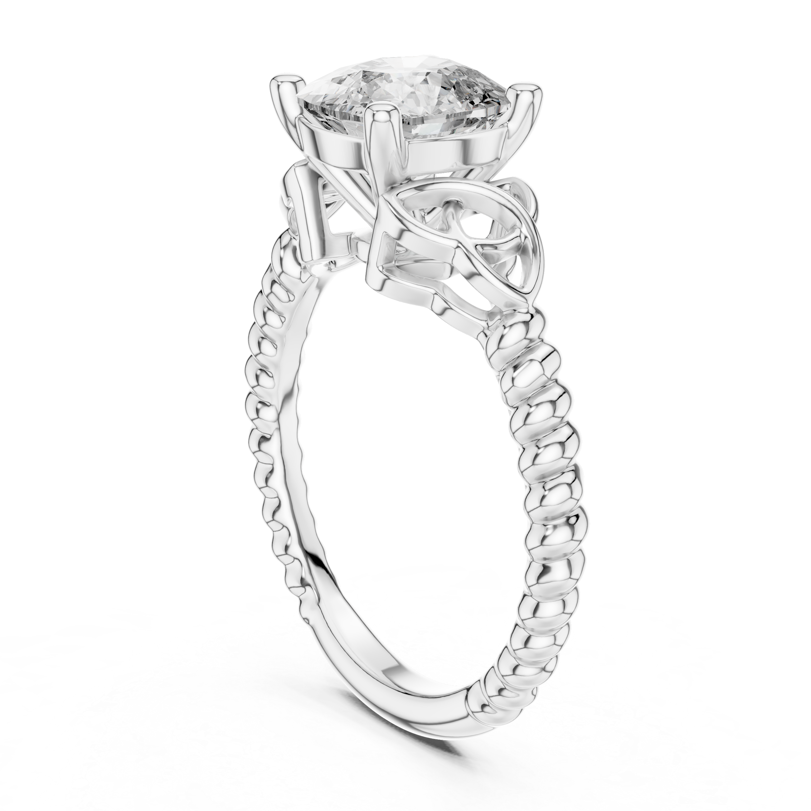 Cushion Cut Brilliant Moissanite VVS1 Eternity Engagement Ring